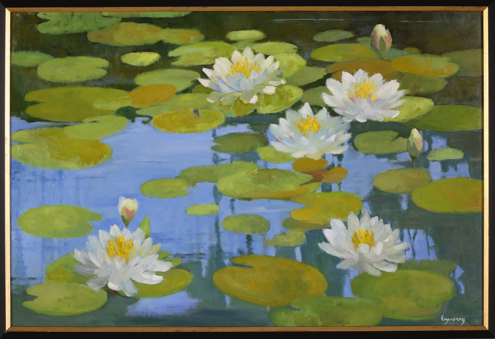 MARYALICE EIZENBERG (Massachusetts, Contemporary), Water Fire., Oil on canvas, 24" x 36". Framed (1 of 1)