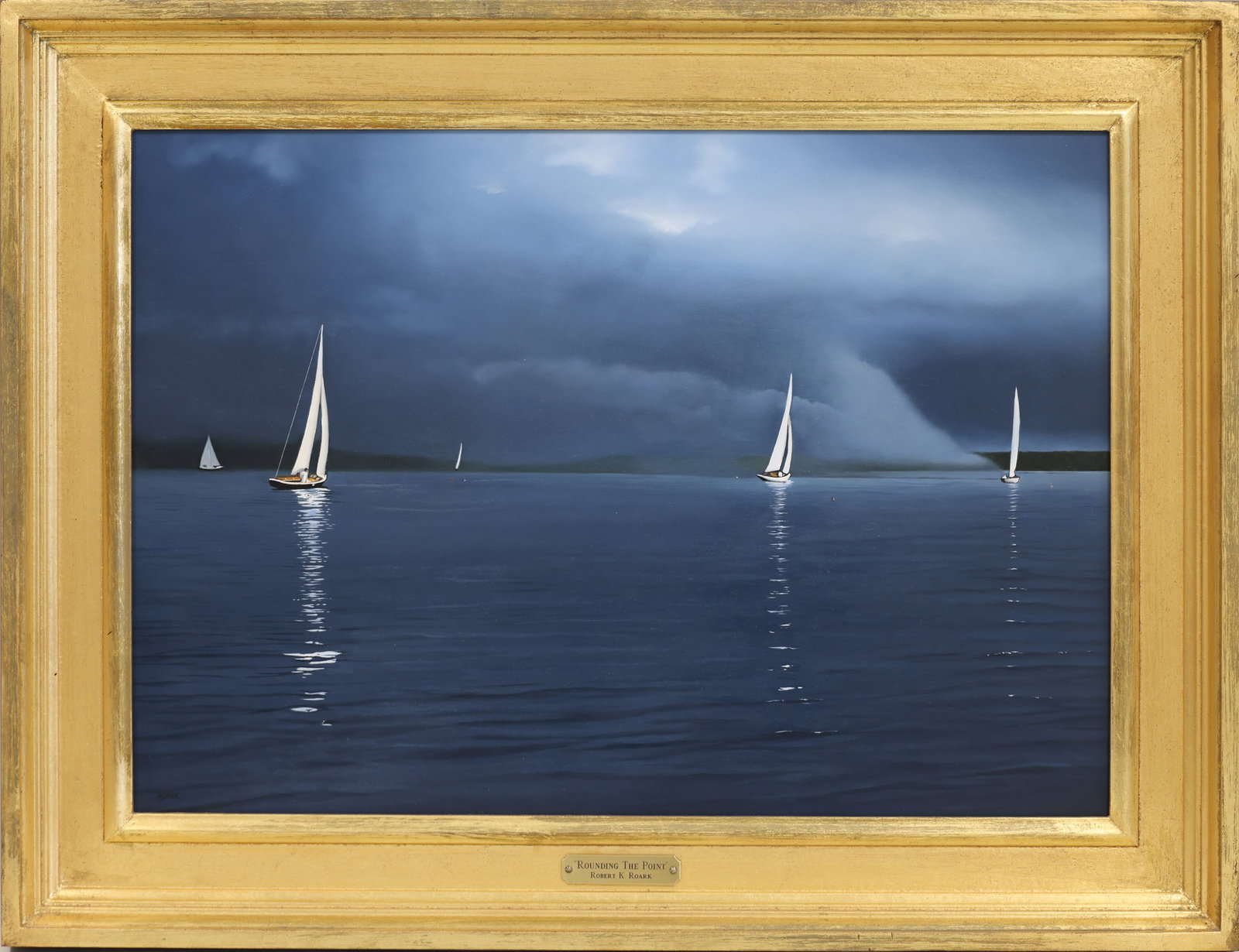 ROBERT ROARK (Massachusetts/New York, 1944-), Rounding the Point., Oil on board, 15" x 21". Framed: ROBERT ROARK Massachusetts/New York, 1944- Rounding the Point. Signed lower left. Oil on board, 15" x 21". Framed 20" x 26".