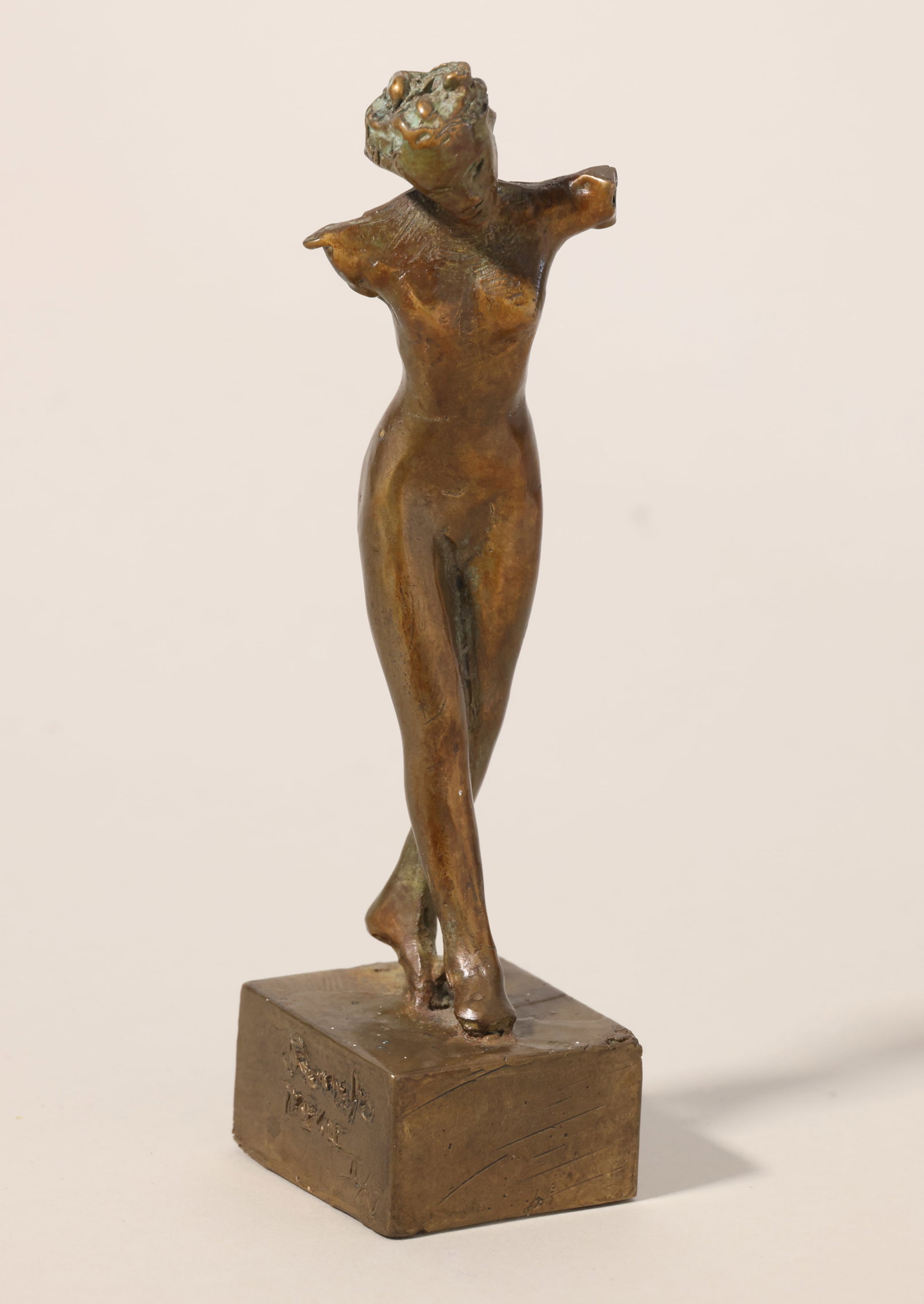 ROMOLO DEL DEO (Provincetown, Massachusetts, 1959-), Figure of a Nude., Bronze, height 6". Base 1.5": ROMOLO DEL DEO Provincetown, Massachusetts, 1959- Figure of a Nude. Signed on base. Bronze, height 6". Base 1.5" x 1.5".
