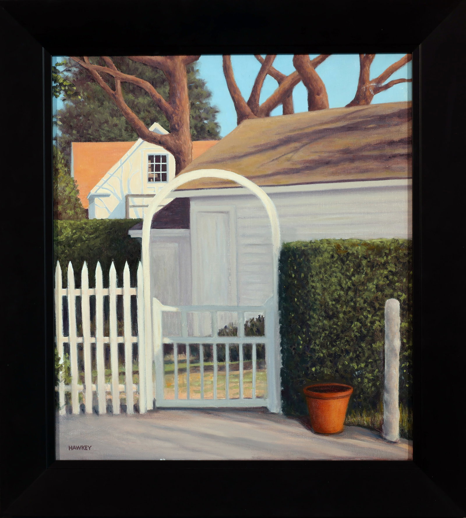 KENNETH HAWKEY (Massachusetts/New York, Contemporary), Late Spring., Oil on linen canvas, 18" x 16".: KENNETH HAWKEY Massachusetts/New York, Contemporary Late Spring. Signed lower left. Oil on linen canvas, 18" x 16". Framed 22" x 20".
