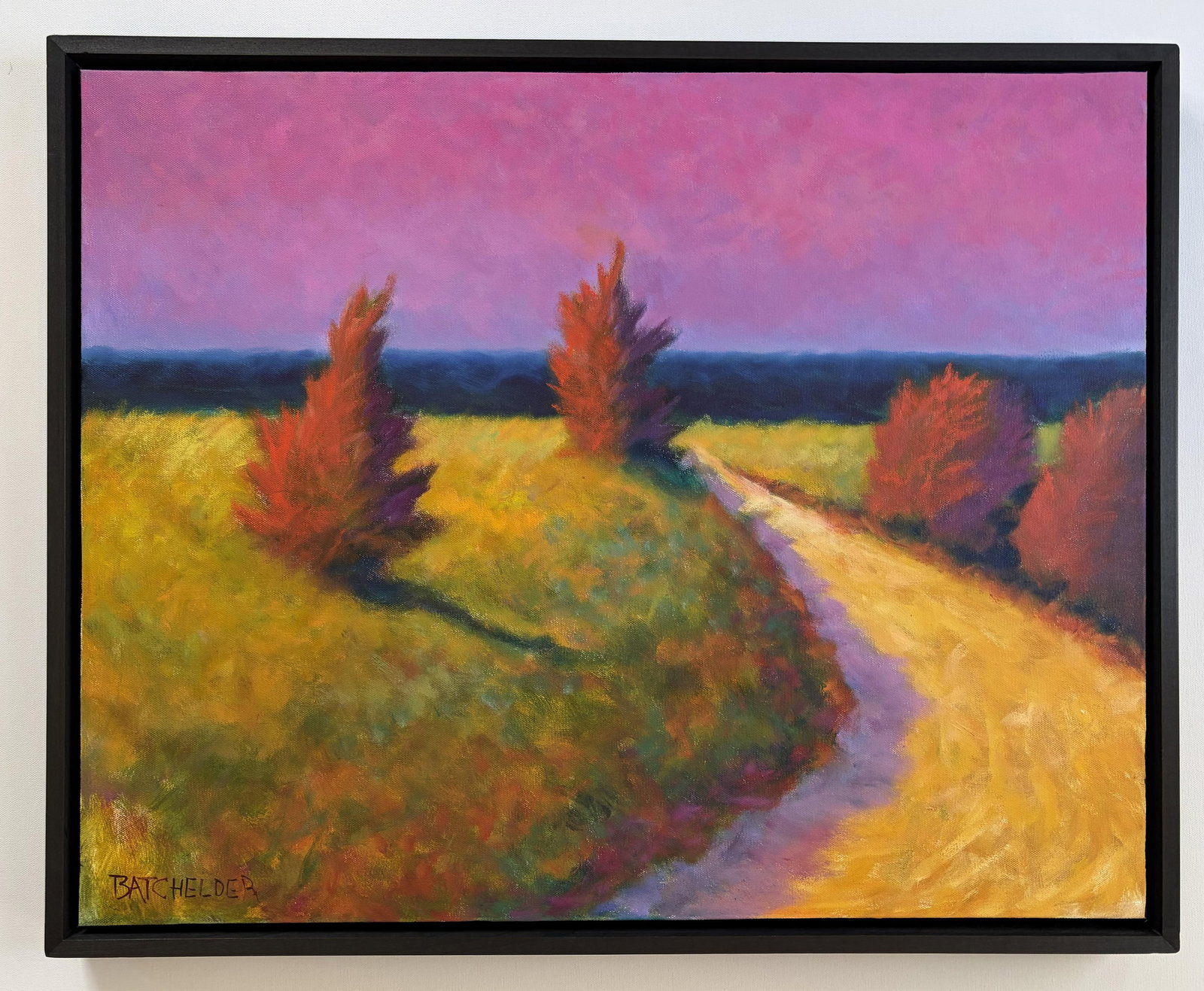 PETER BATCHELDER (Massachusetts/Vermont, 1960-), Shore Path., Oil on canvas, 24" x 30". Framed 25.5" (1 of 2)