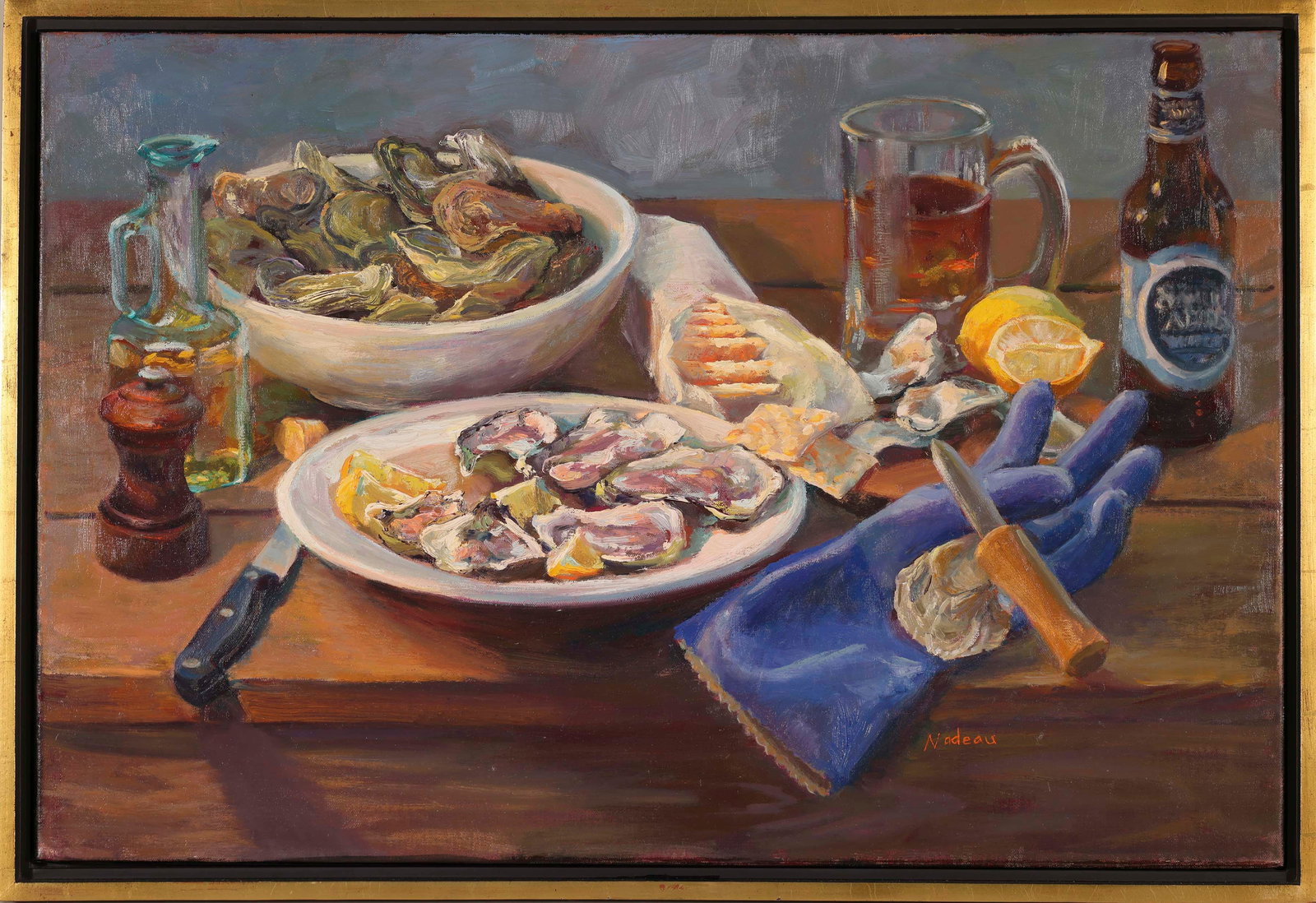 ROSALIE NADEAU (Maryland/Massachusetts, 1948-), Salty Symphony., Oil on linen, 20" x 30". Framed: ROSALIE NADEAU Maryland/Massachusetts, 1948- Salty Symphony. Signed lower right. Oil on linen, 20" x 30". Framed 21.5" x 31.5".