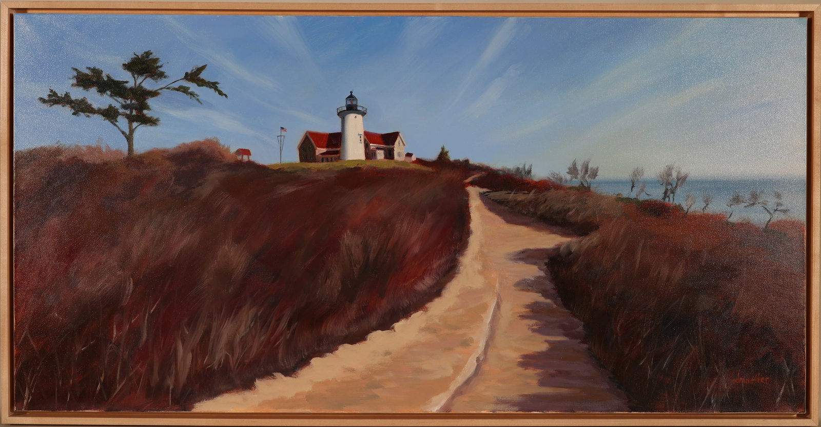 DEBBIE MUELLER (New Hampshire/Massachusetts, 1960-), Nobska in February., Oil on canvas, 24" x 48". (1 of 1)