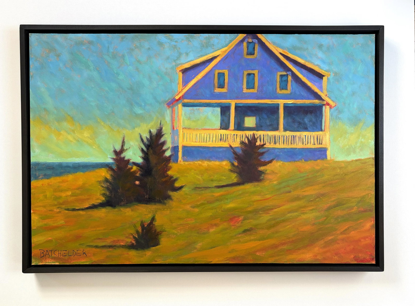 PETER BATCHELDER (Massachusetts/Vermont, 1960-), Ocean Point., Oil on canvas, 24" x 36". Framed: PETER BATCHELDER Massachusetts/Vermont, 1960- Ocean Point. Signed lower left. Oil on canvas, 24" x 36". Framed 24.5" x 37.5".