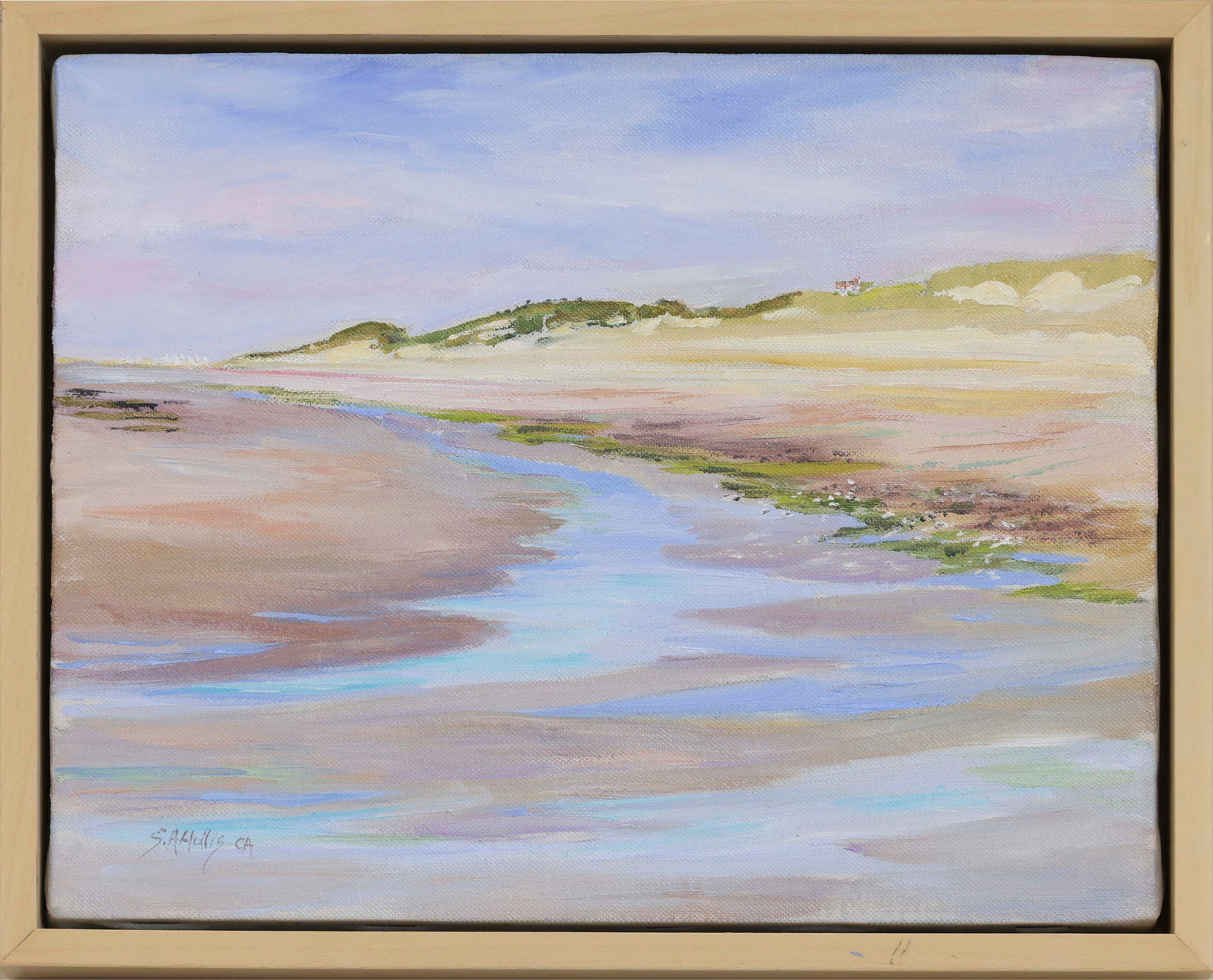 SUSAN A. HOLLIS (Massachusetts/Maine, 1977-), Bayside., Oil on canvas, 8" x 10". Framed 9" x 12".: SUSAN A. HOLLIS Massachusetts/Maine, 1977- Bayside. Signed lower left. Oil on canvas, 8" x 10". Framed 9" x 12".