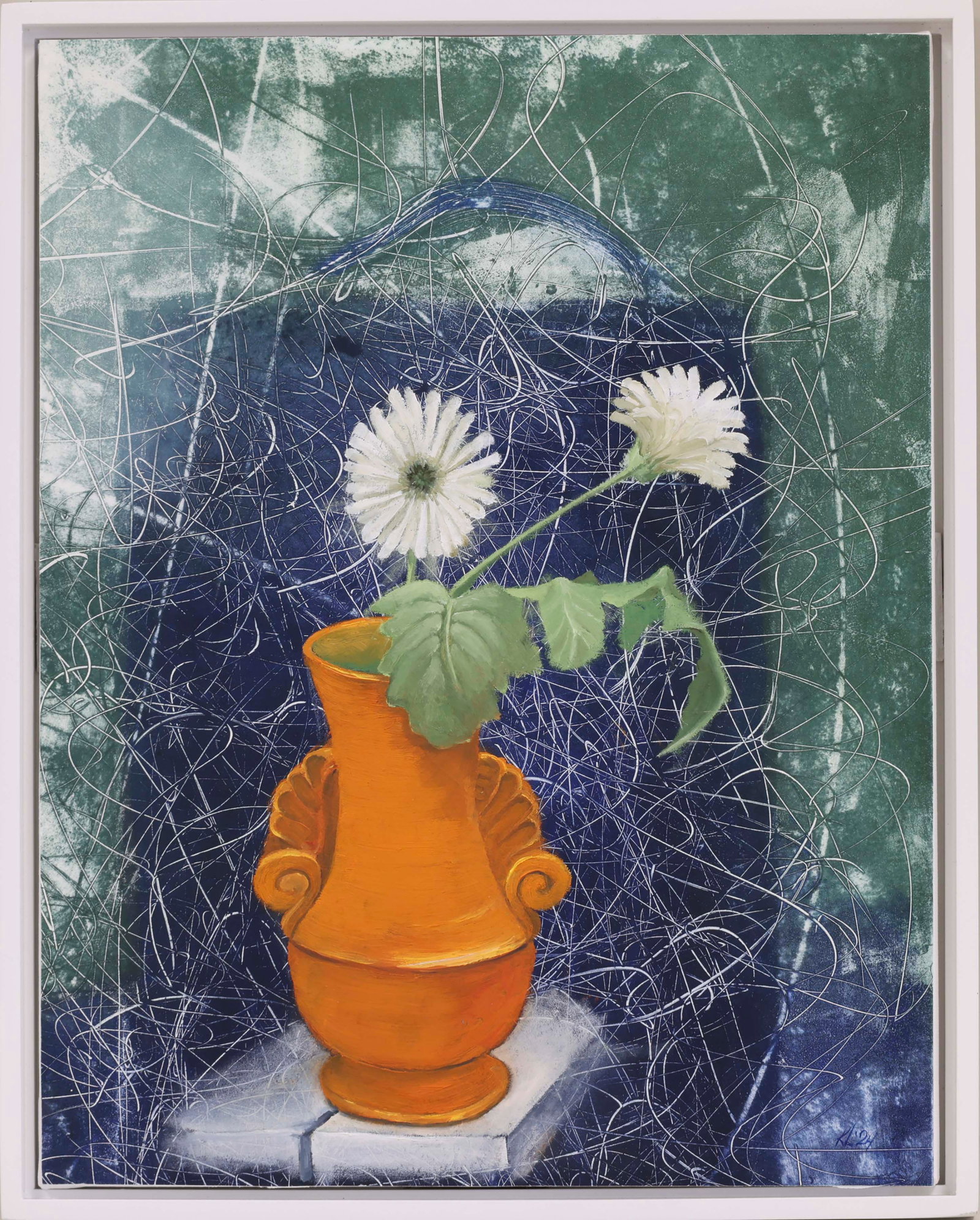 KARLEEN LOUGHRAN (New York/Massachusetts, Contemporary), Poise Amidst Motion., Mixed media, 14" x: KARLEEN LOUGHRAN New York/Massachusetts, Contemporary Poise Amidst Motion. Signed lower right. Mixed media, 14" x 11". Framed 15" x 12".