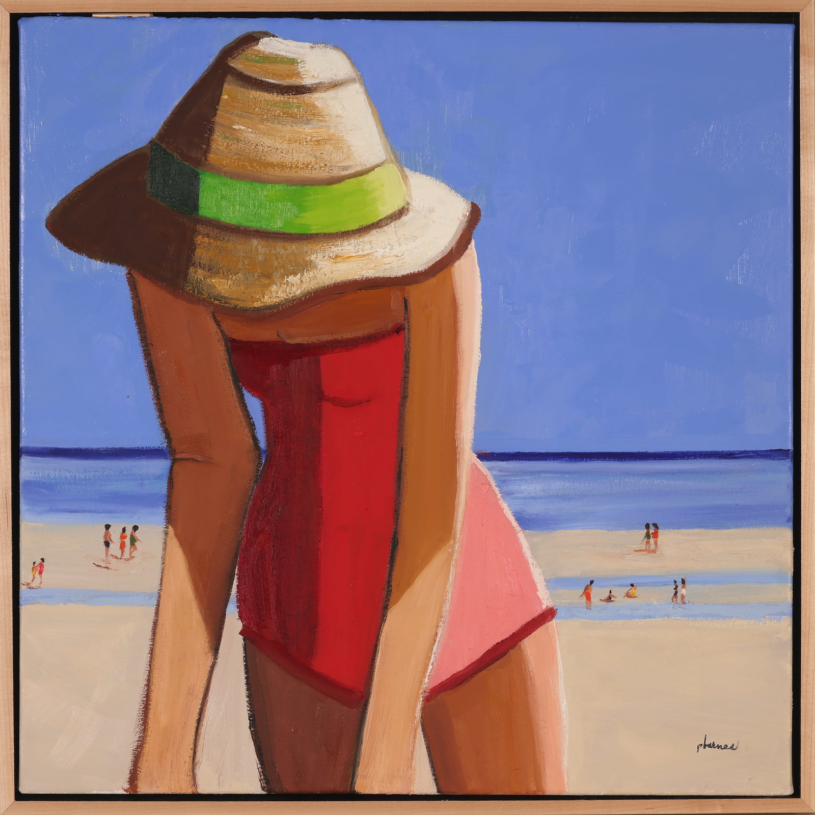 PATTY BARNES (Dennis, Massachusetts, Contemporary), Shades of Summer., Oil on canvas, 24" x 24".: PATTY BARNES Dennis, Massachusetts, Contemporary Shades of Summer. Signed lower right. Oil on canvas, 24" x 24". Framed 25" x 25".