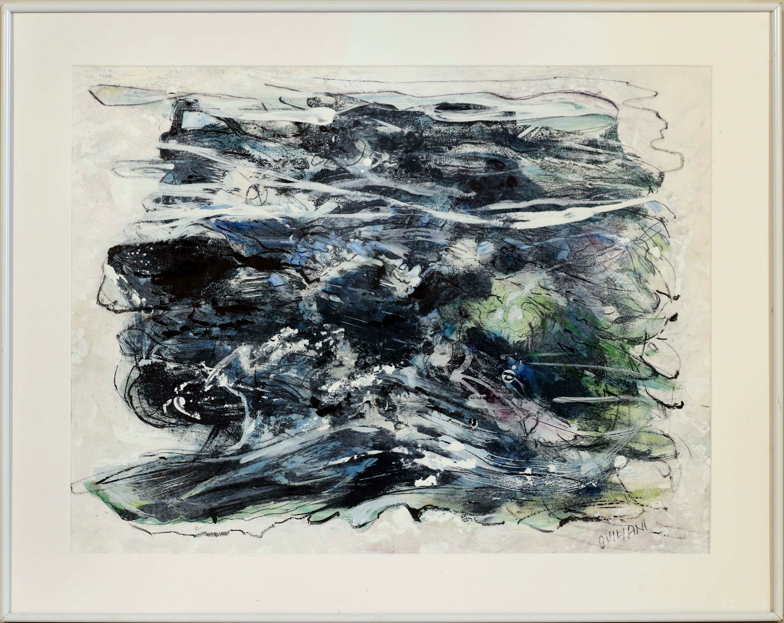 ANN GUILIANI (New York/Massachusetts, Contemporary), Dream Wave., Monotype with mixed media and wax, (1 of 1)