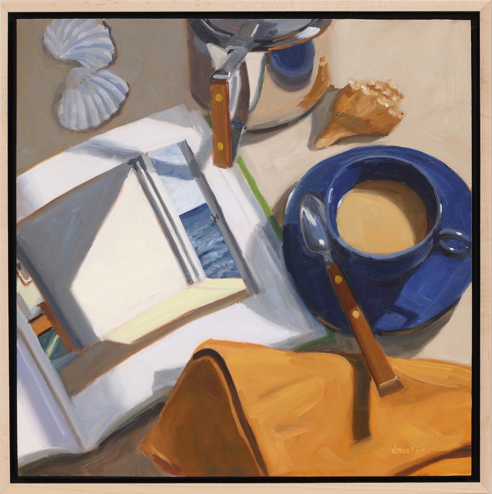 DEBBIE MUELLER (New Hampshire/Massachusetts, 1960-), Truro Morning., Oil on panel, 18" x 18". Framed (1 of 1)