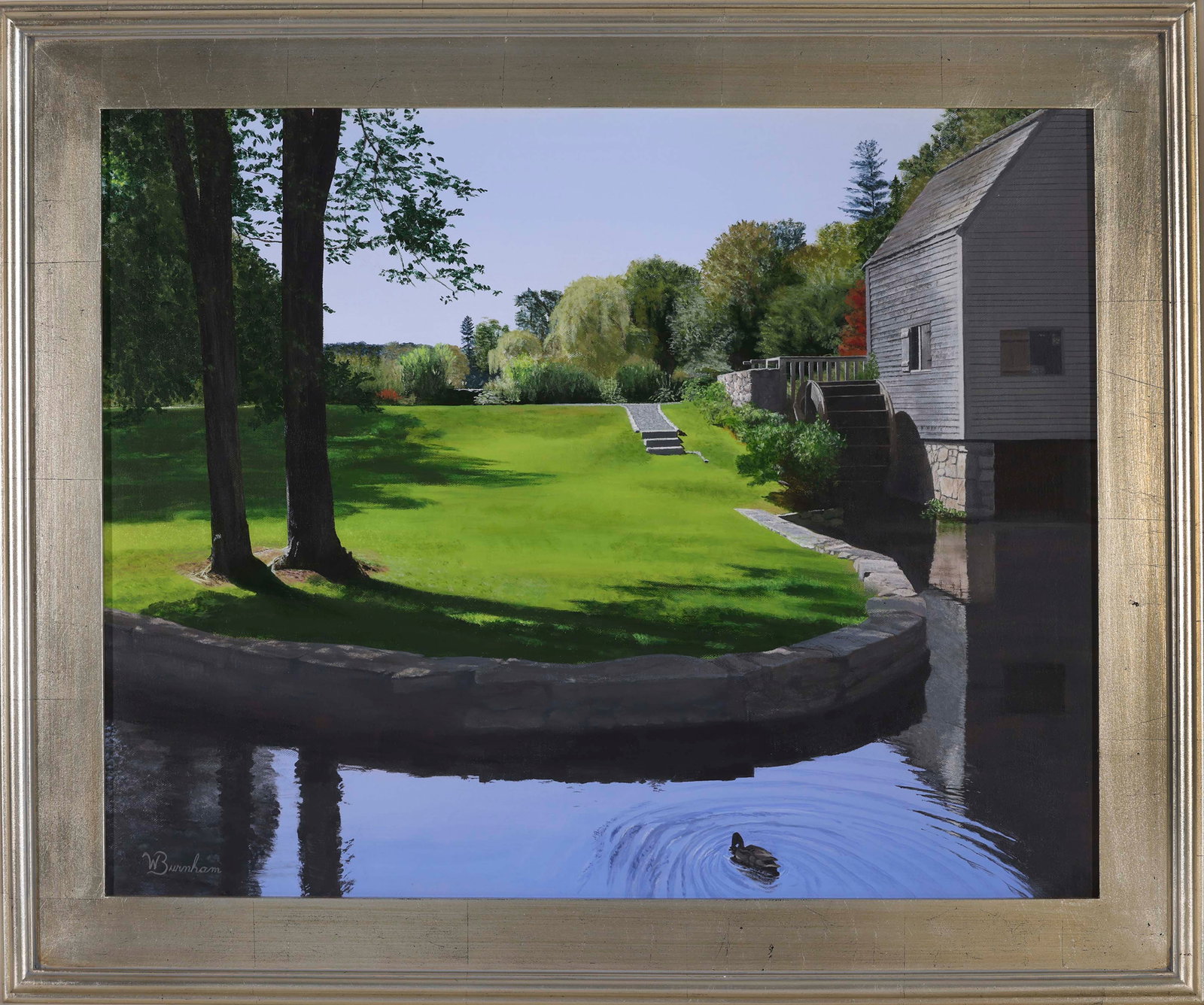 WILLIAM BURNHAM (Massachusetts, Contemporary), Dexter Grist Mill., Acrylic on canvas, 22" x 28". (1 of 1)
