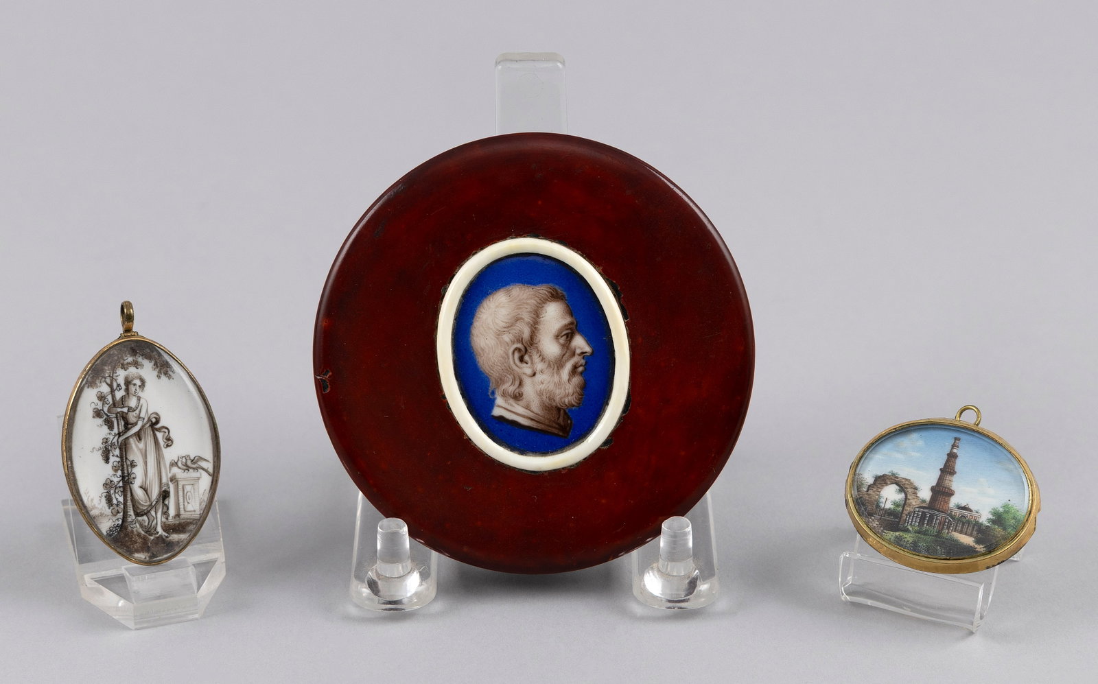 THREE MINIATURE PAINTINGS Mid- to Late 19th Century (1 of 4)