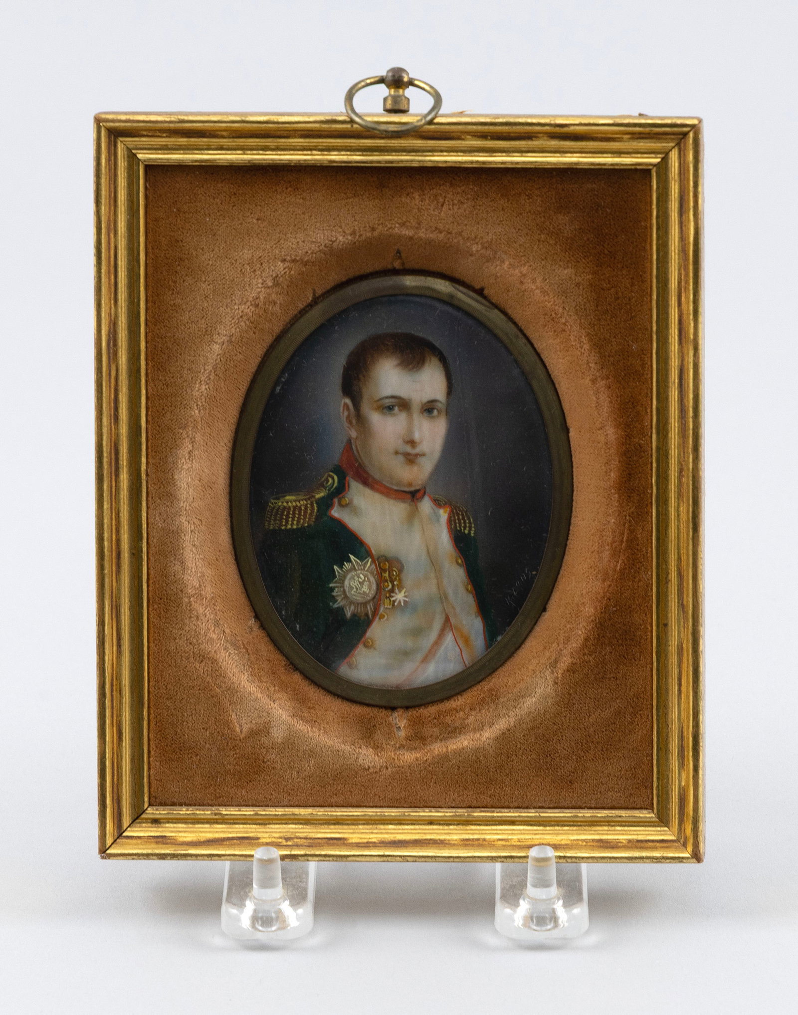 PORTRAIT MINIATURE ON IVORY OF NAPOLEON Early 19th Century 3.25" x 2.5" sight. Framed 6" x 5". (1 of 3)
