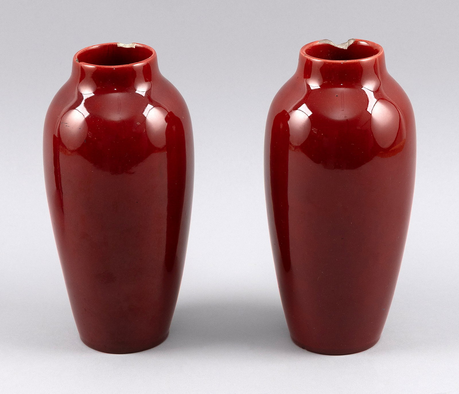 PAIR OF PAUL MILET FOR SEVRES OXBLOOD GLAZE PORCELAIN VASES France, Late 19th/Early 20th Century (1 of 5)