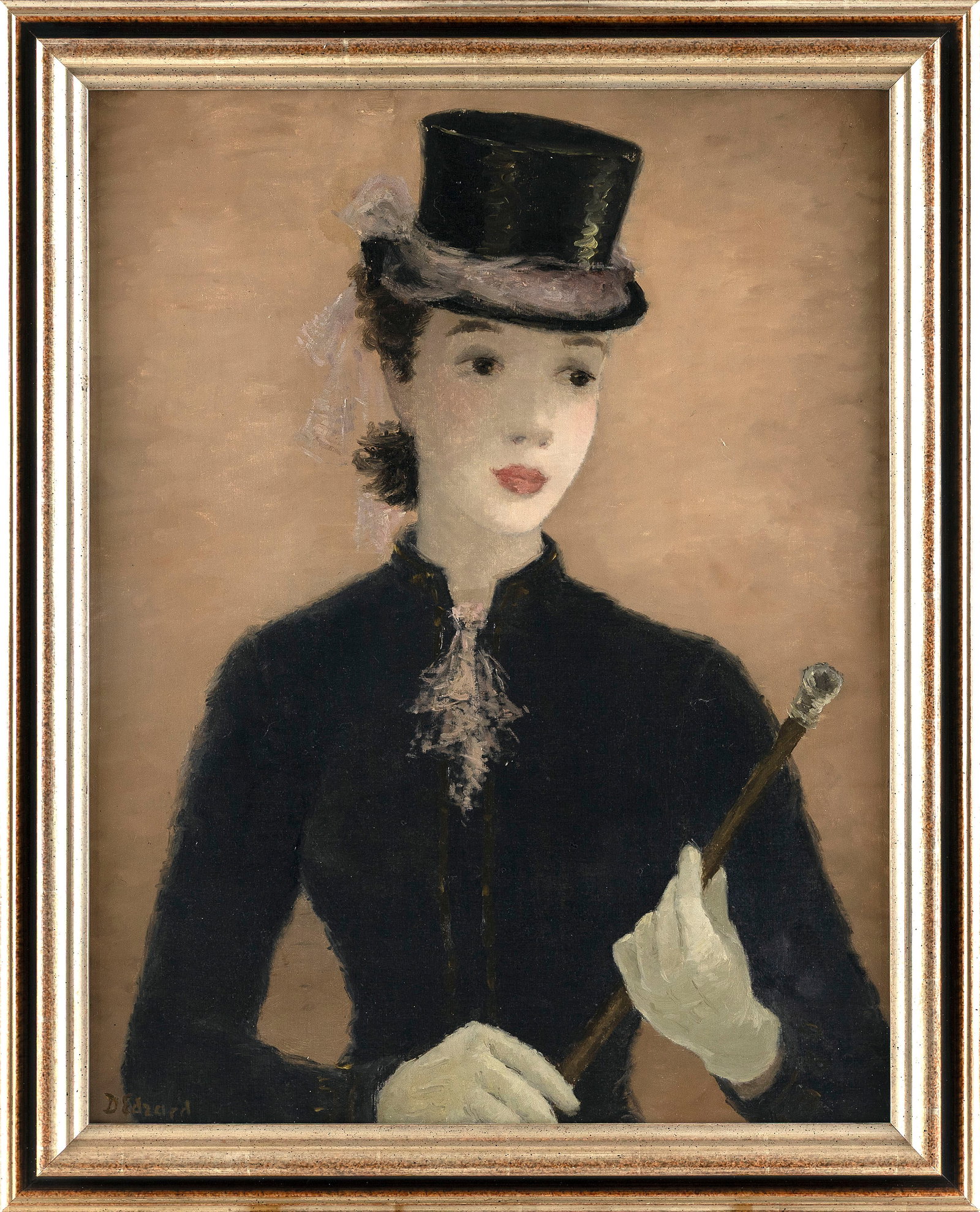DIETZ EDZARD (Germany/France, 1893-1963), Portrait of a woman in riding habit., Oil on canvas, 25.5": DIETZ EDZARD Germany/France, 1893-1963 Portrait of a woman in riding habit. Signed lower left "D. Edzard". Oil on canvas, 25.5" x 19.5". Framed 29" x 23.5".
