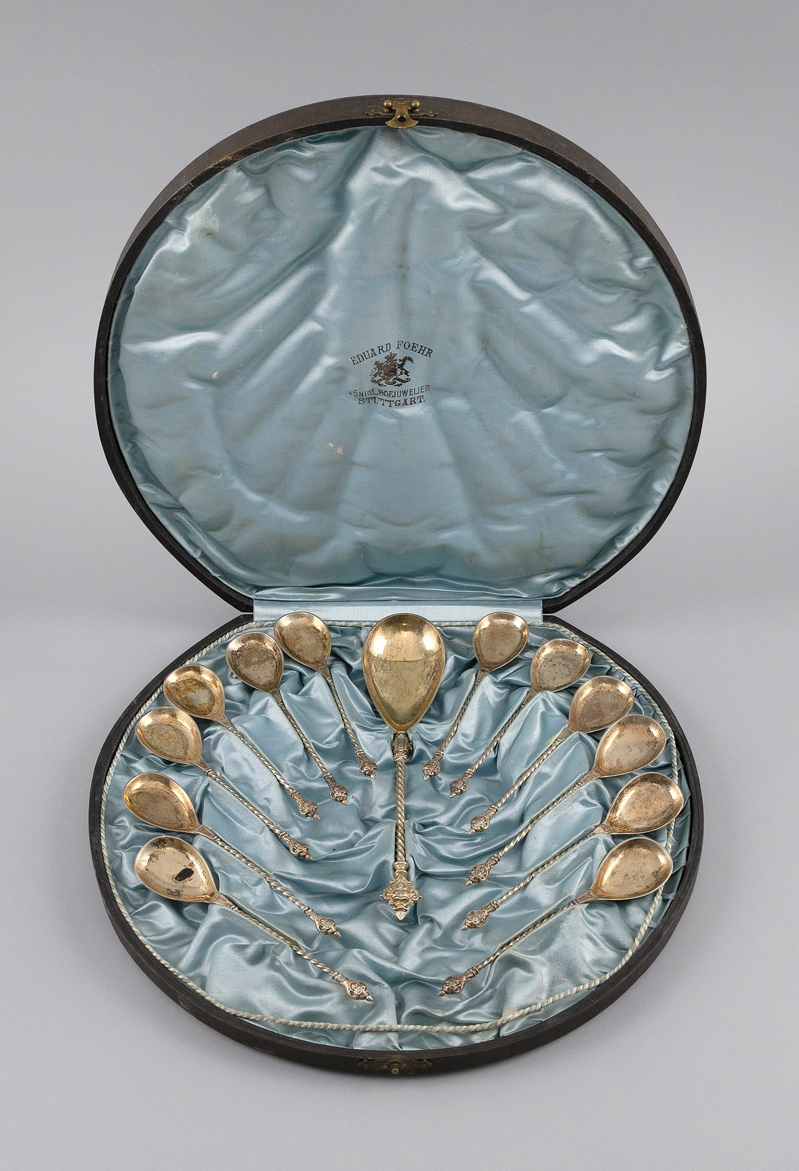 GERMAN 800 SILVER ICE CREAM SET Late 19th/Early 20th Century Approx. 7.3 troy oz. (1 of 7)