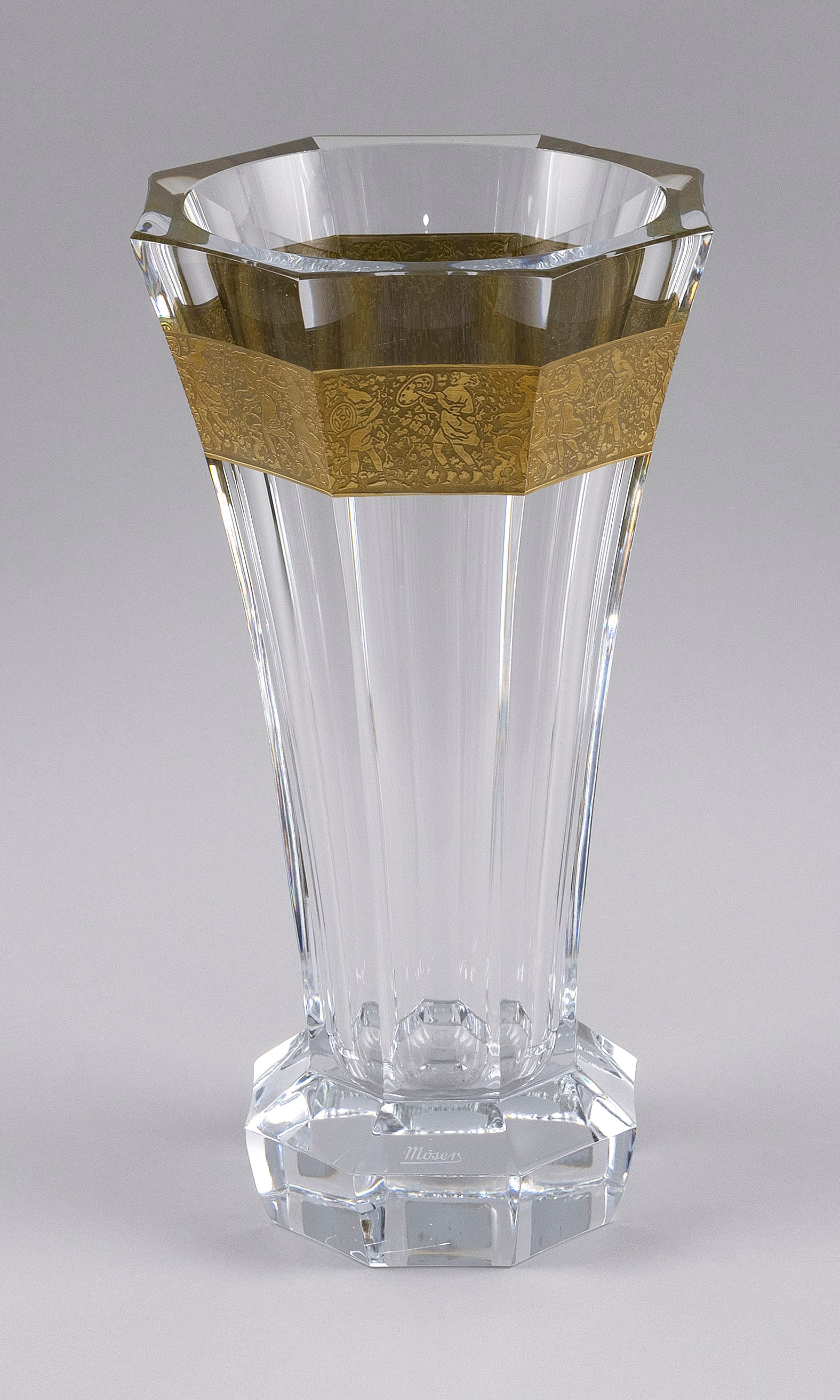 MOSER GLASS VASE Czech Republic, 20th Century Height 11". (1 of 7)