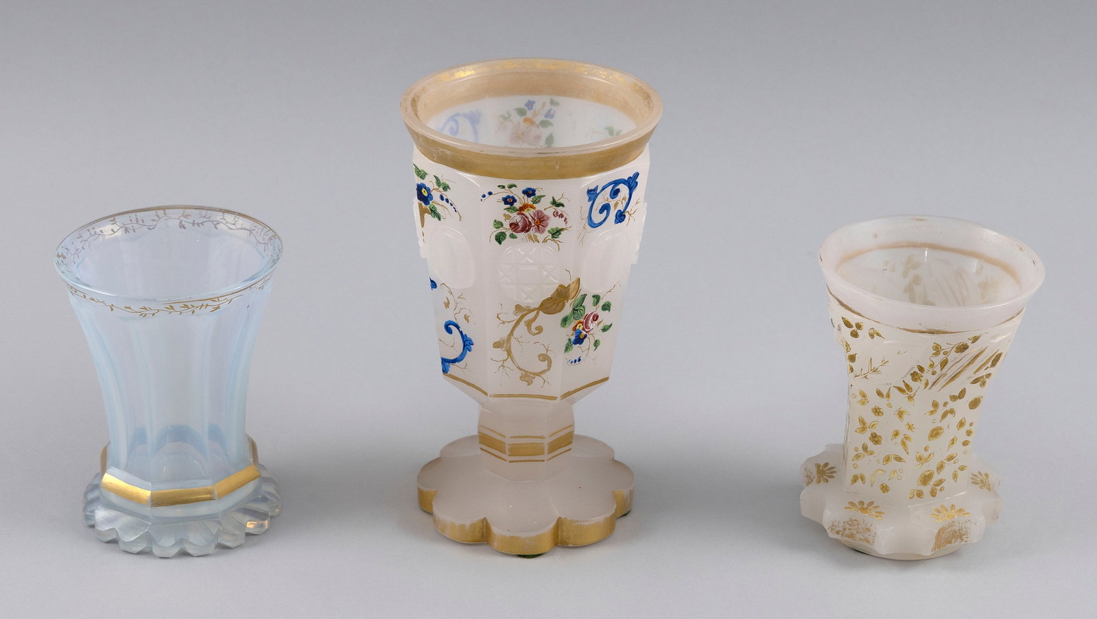 THREE PIECES OF BIEDERMEIER BOHEMIAN GLASS Early to Mid-19th Century (1 of 5)