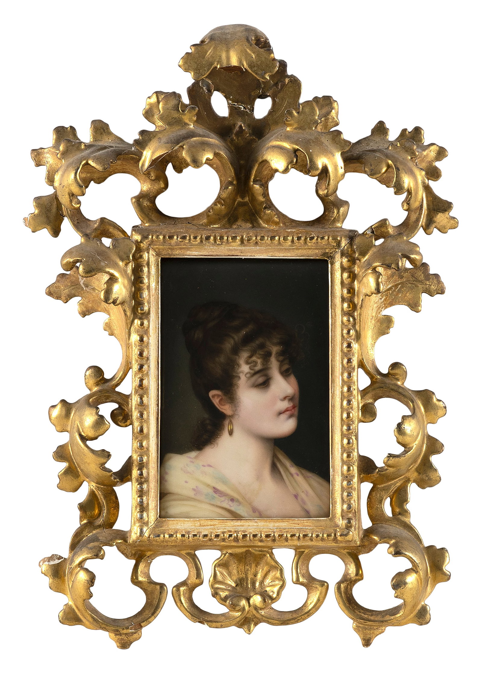 AFTER EUGENE VON BLAAS (Italy/Austria, 19th Century), "Bianca", a KPM-style bust portrait of a young (1 of 2)