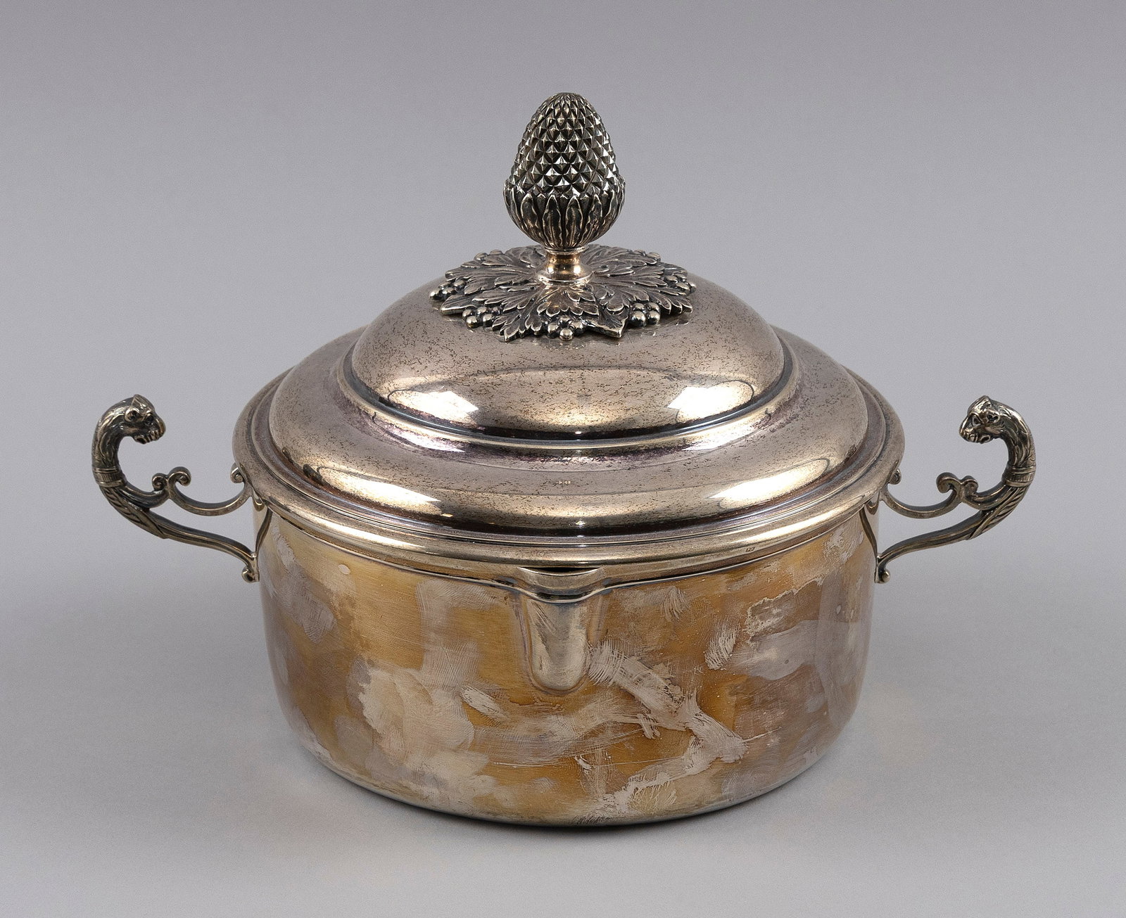 CONTINENTAL SILVER CAVIAR SERVER 19th Century Height 6.75". Width 10.5". (1 of 6)