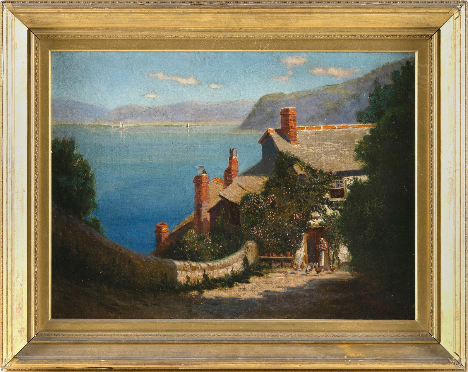THOMAS PROTHEROE (United Kingdom, 19th/20th Century), House by the sea, Clovelly North Devonshire, (1 of 2)