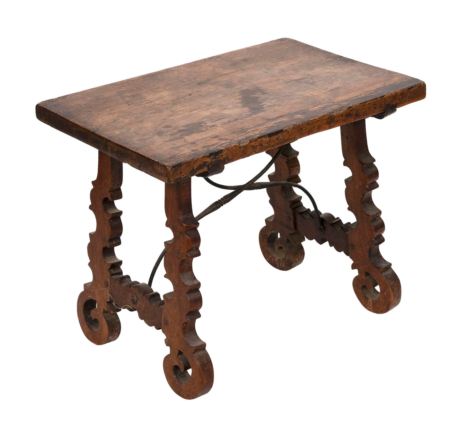 CONTINENTAL WALNUT LOW TABLE 19th Century Height 21". Length 26.5". Width 17". (1 of 1)
