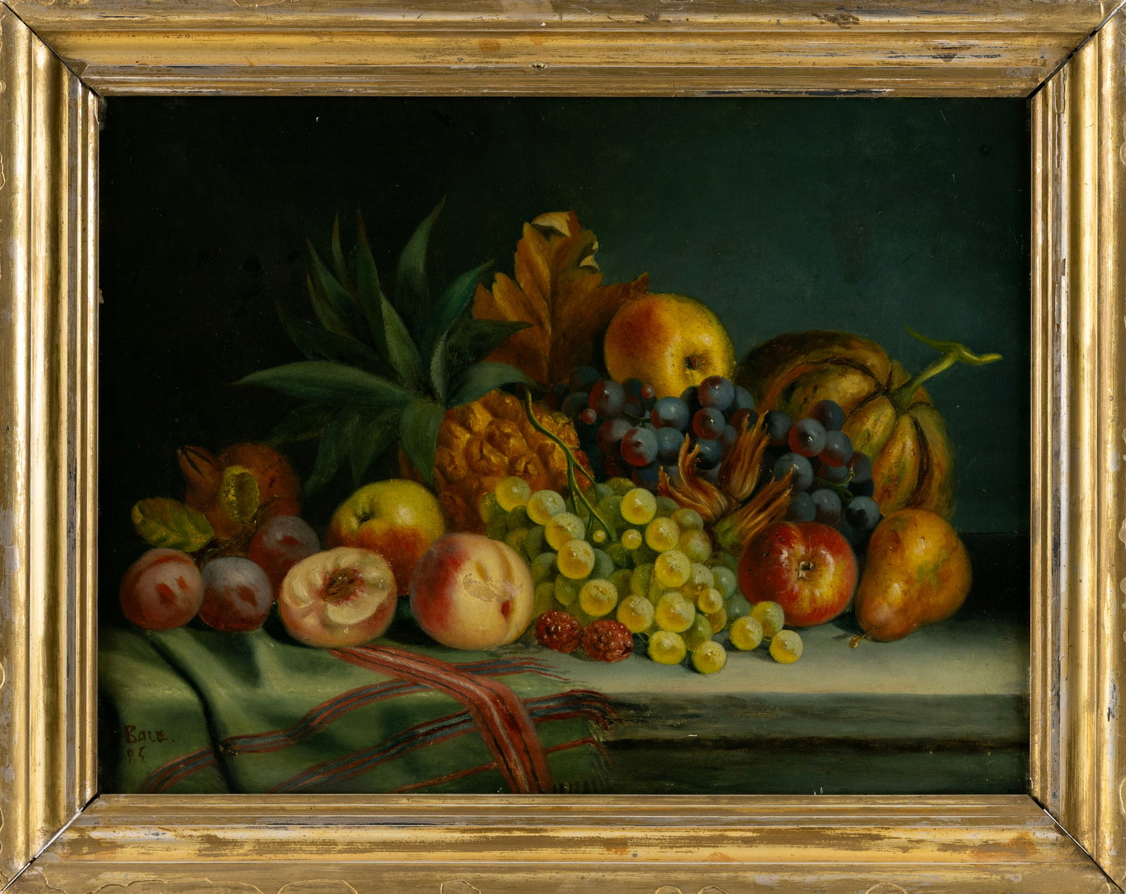 THOMAS CHARLES BALE (United Kingdom, 1855-1925), Still life of fruit., Oil on canvas, 18" x 24". (1 of 2)