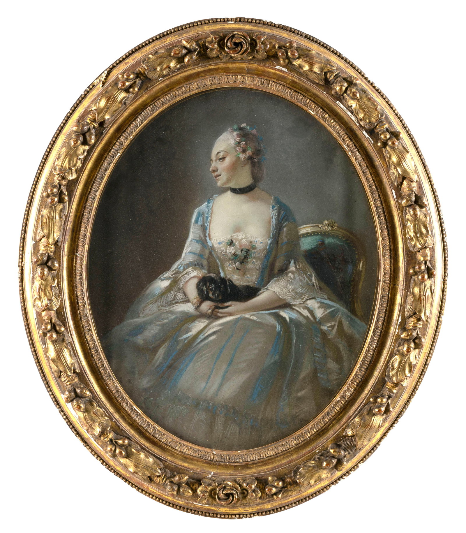 CONTINENTAL SCHOOL (18th Century,), Portrait of a woman., Pastel, 22.5" x 18" sight. Framed 31" x (1 of 2)