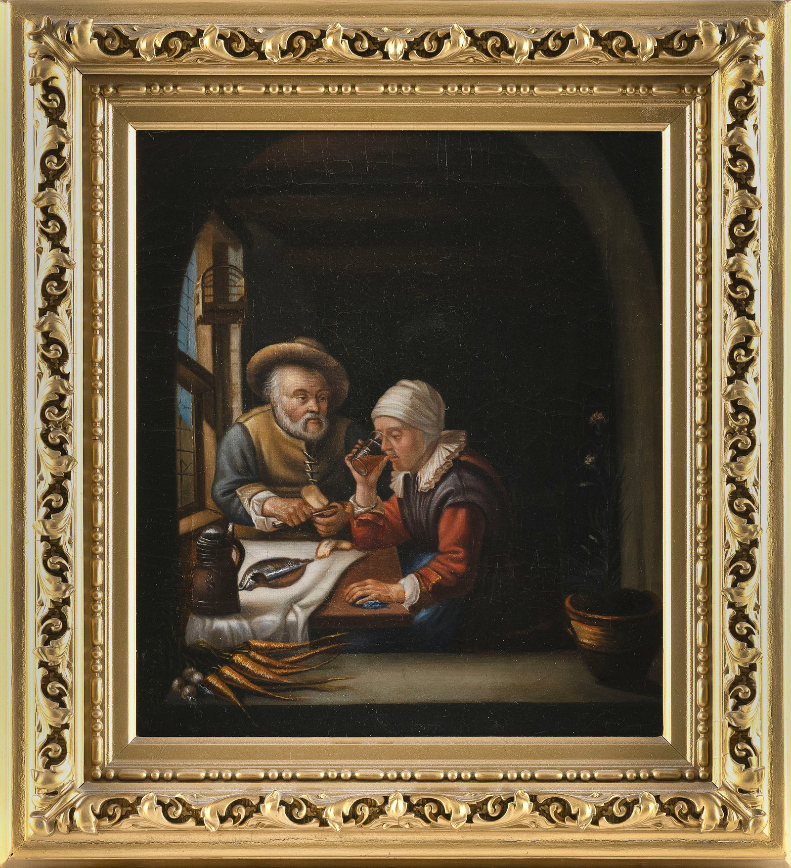 AFTER FRANS VAN MIERIS (19th Century,), Scene of an elderly couple in a simple interior, after "Old (1 of 2)