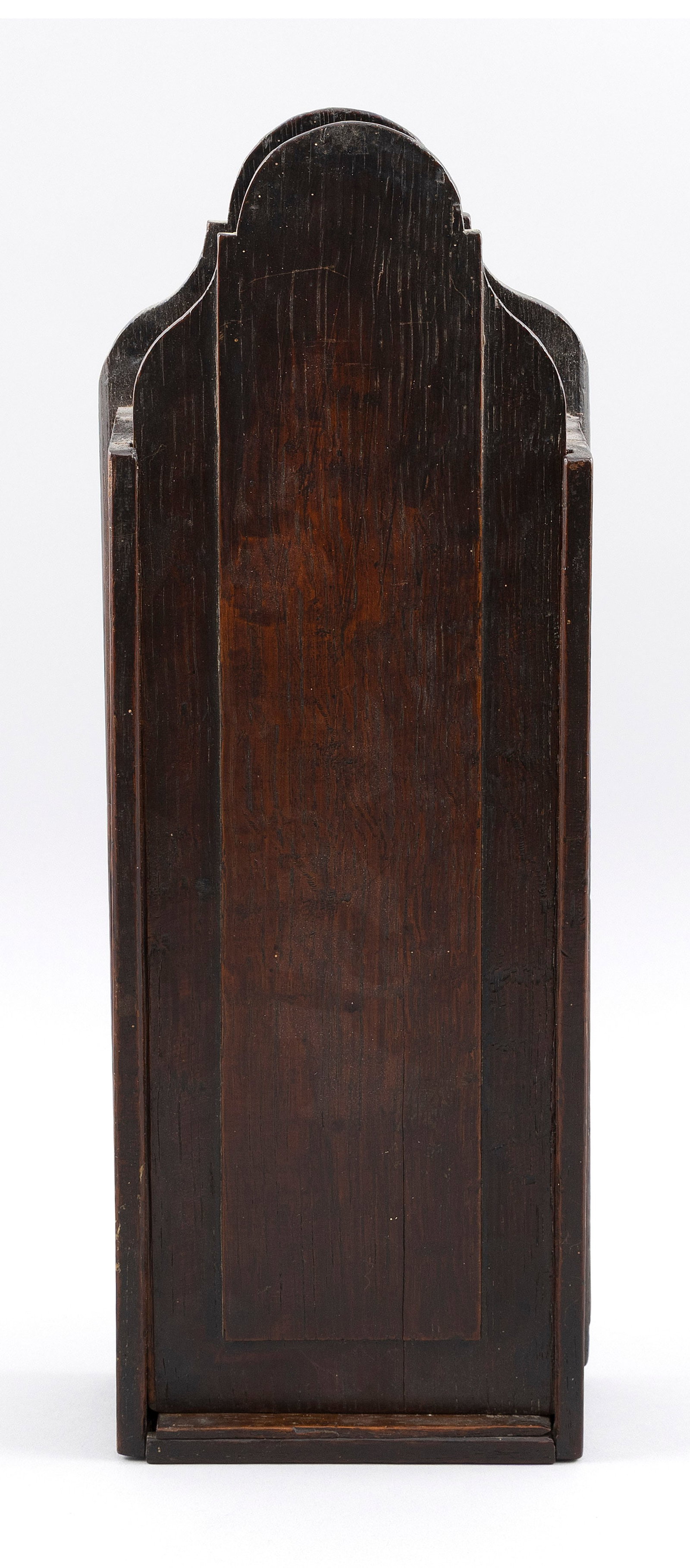 ENGLISH OAK HANGING CANDLE BOX Late 18th/Early 19th Century Height 16.5". Width 6". Depth 2.75". (1 of 6)