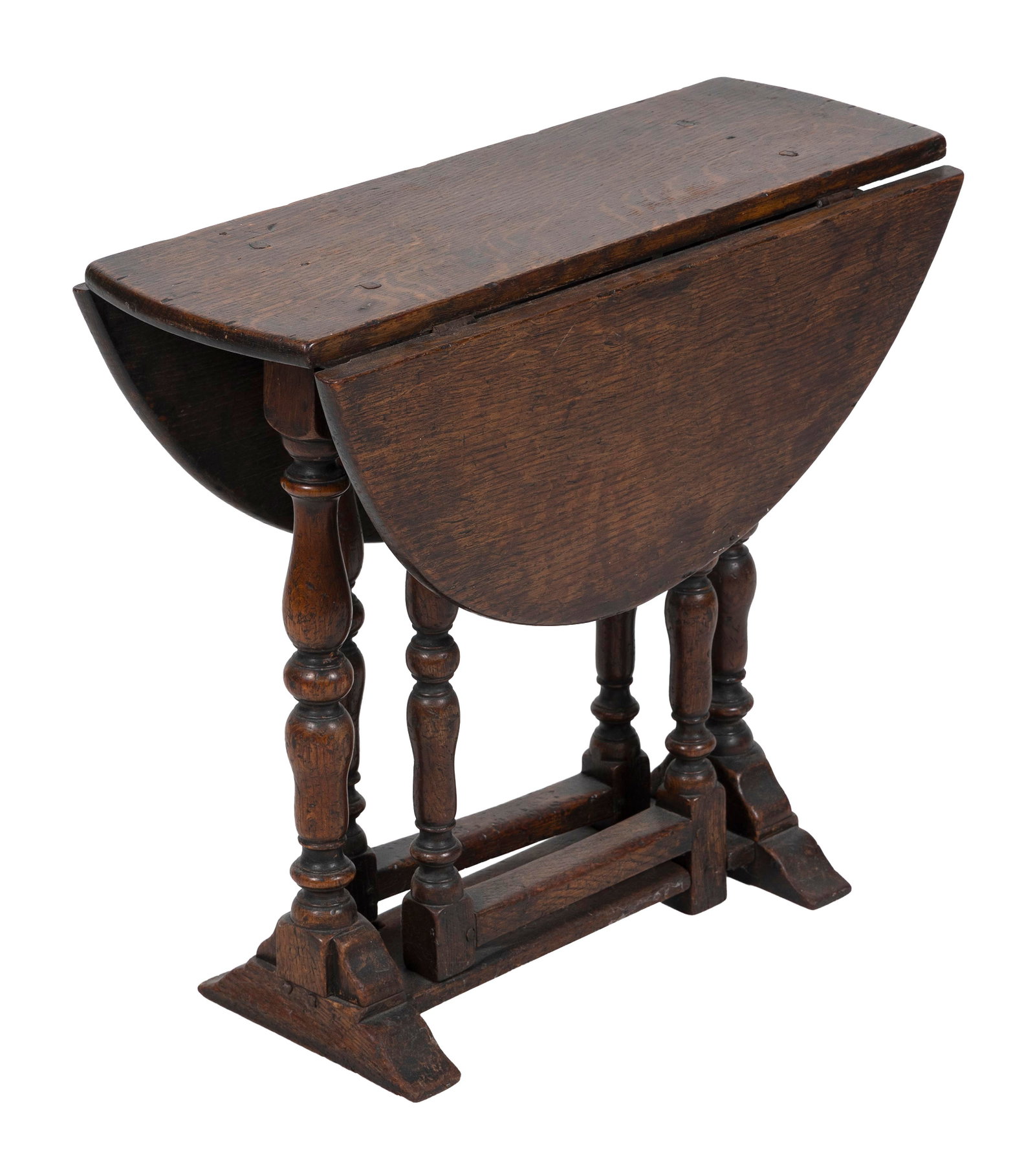 ENGLISH OAK GATE-LEG TABLE Late 19th/Early 20th Century Height 21". Length 8". Width 24" plus two 9" (1 of 1)