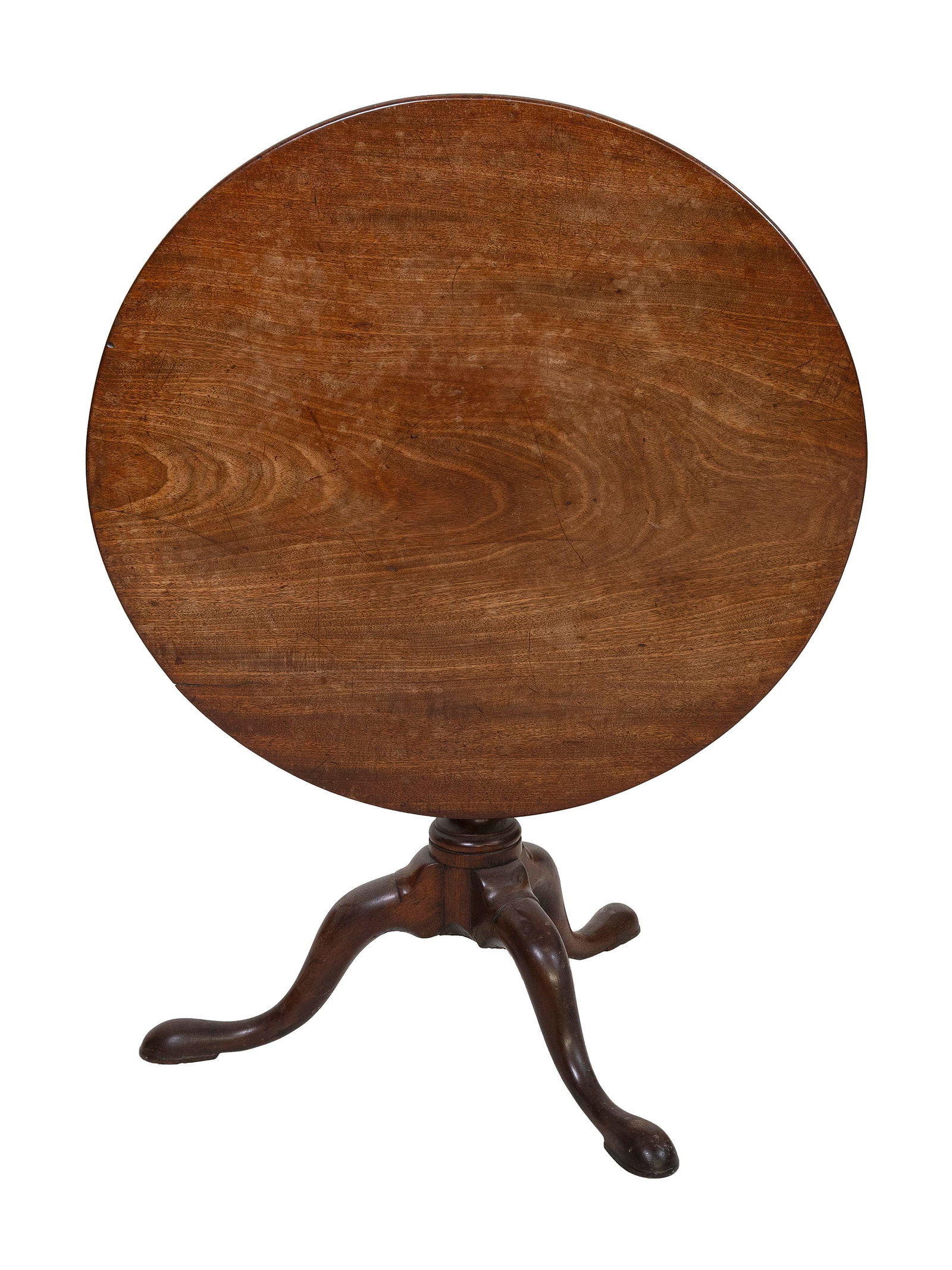 GEORGE III MAHOGANY TILT-TOP TABLE 19th Century Height 29". Diameter 35". (1 of 3)