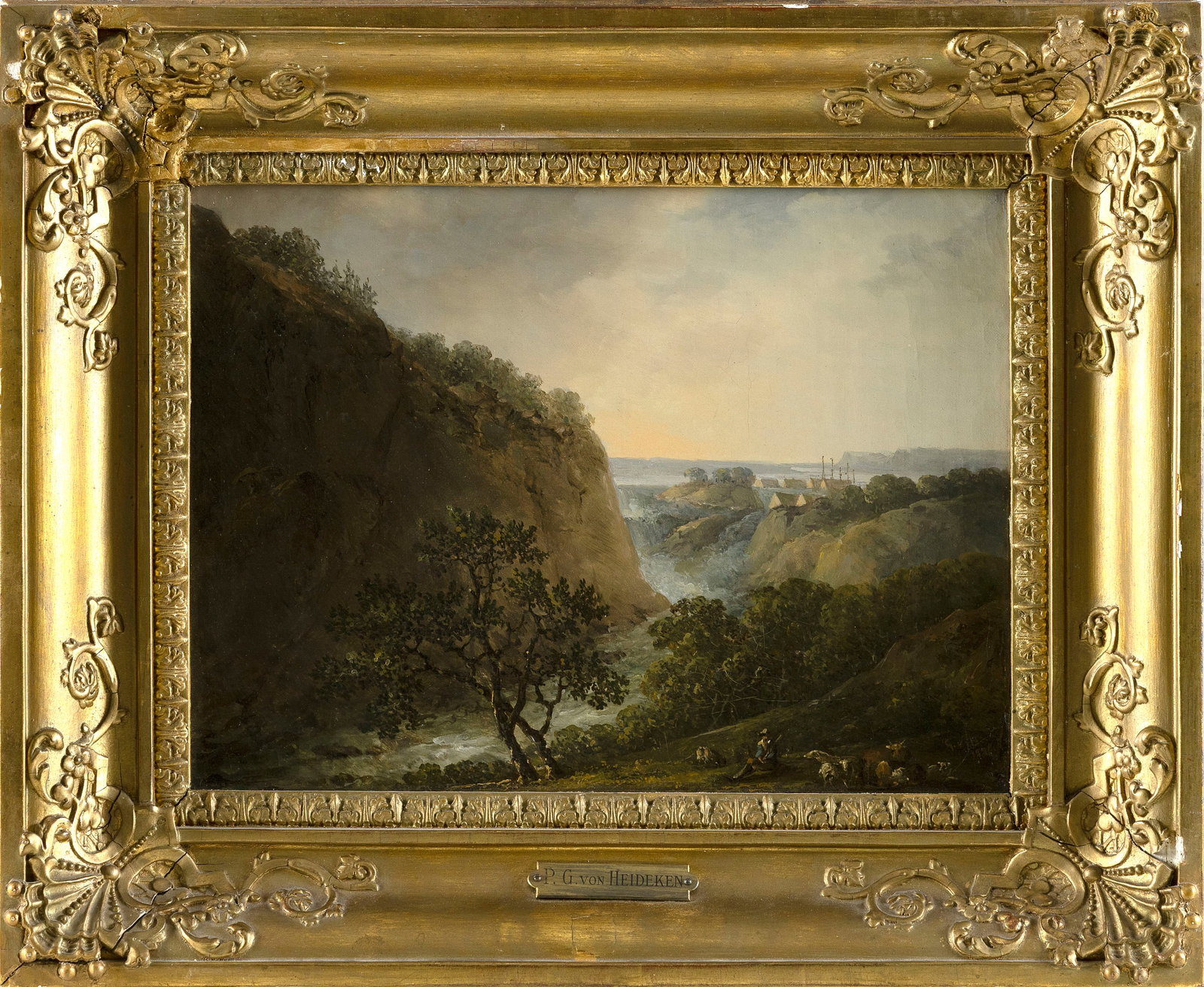 PEHR GUSTAF "VON" HEIDEKEN (Sweden, 1781-1864), River landscape., Oil on canvas, 11.5" x 14.5". (1 of 2)