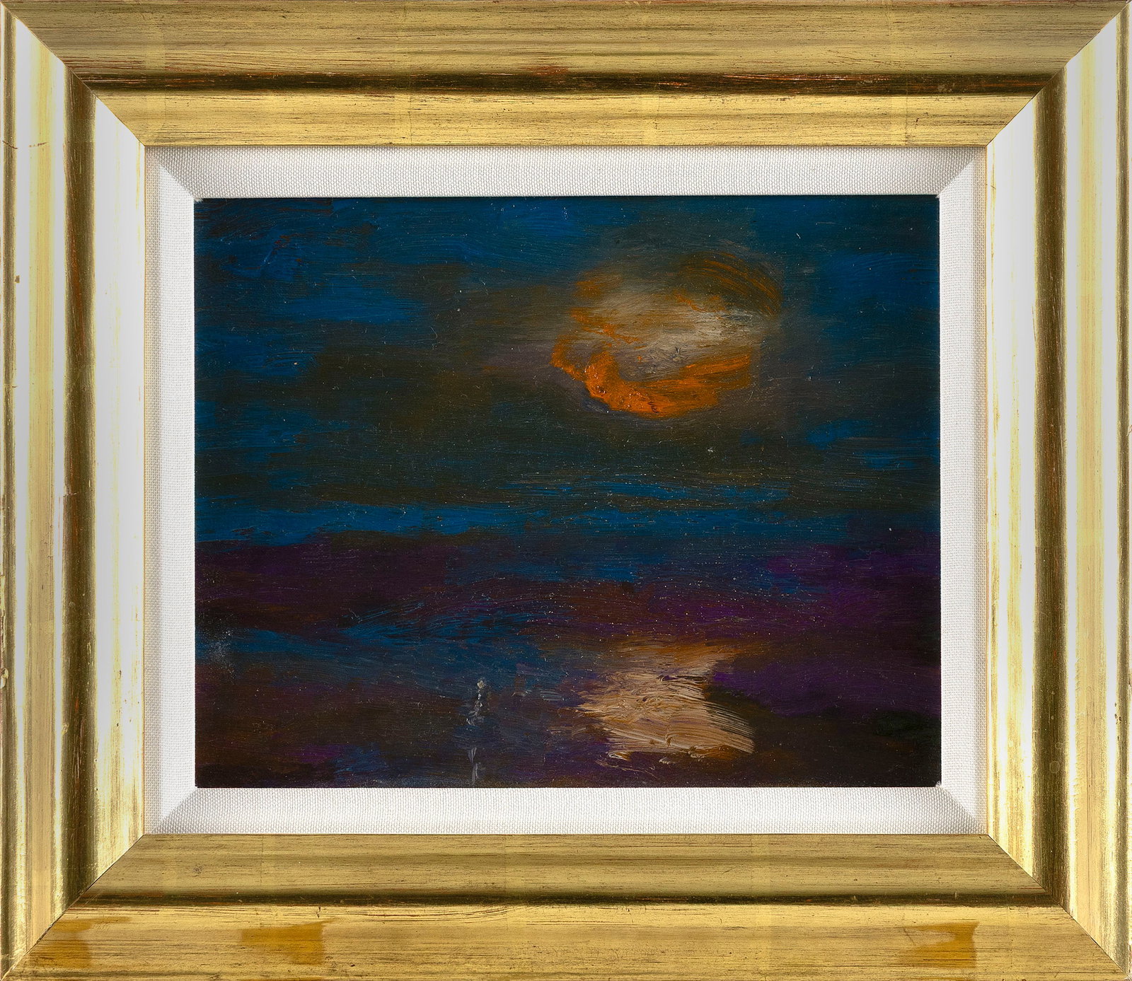 ALBERT HOUTHUESEN (United Kingdom, 1903-1979), "On the Shore"., Oil on canvas board, 8" x 10".: ALBERT HOUTHUESEN United Kingdom, 1903-1979 "On the Shore". Signed "A. Houthuesen" and titled verso. Oil on canvas board, 8" x 10". Framed 12.25" x 14.25".
