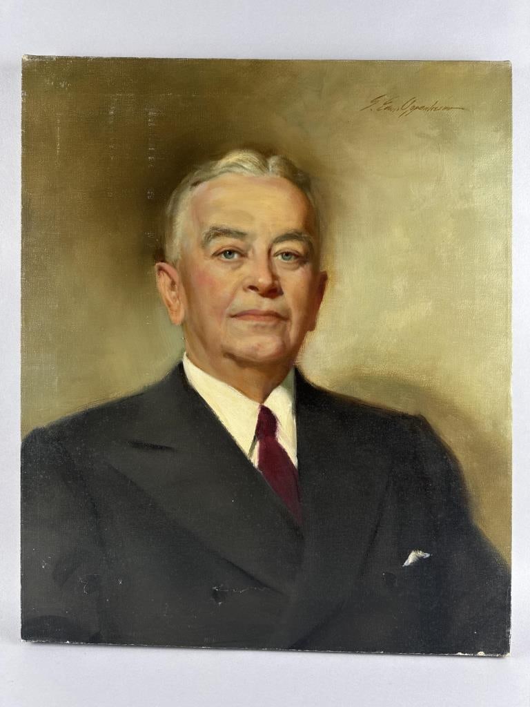 SAMUEL EDMUND OPPENHEIM (New York/Florida, 1901-1992), "Portrait of Mr. Hugh Chilsom"., Oil on (1 of 4)