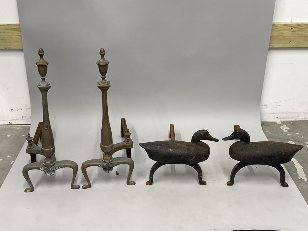 TWO PAIRS OF ANDIRONS 19th Century (1 of 1)