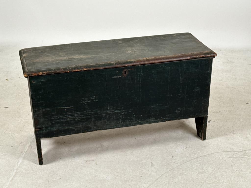 PAINTED PINE CHEST 19th Century Height 21.5". Width 39". Depth 14". (1 of 3)