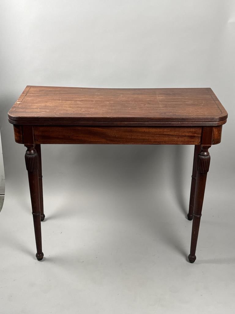 FEDERAL MAHOGANY GAMES TABLE 18th Century Height 29.5". Width 36". Depth 17.75". Depth fully (1 of 2)