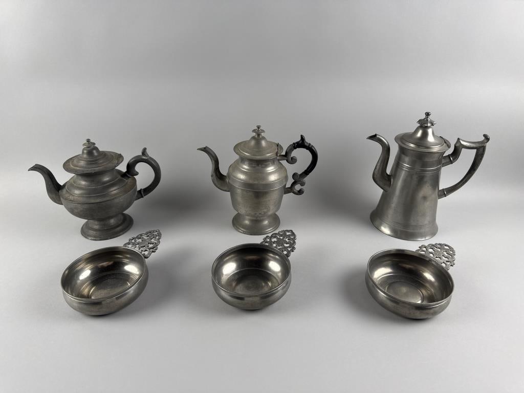SIX PIECES OF PEWTER 19th Century (1 of 4)