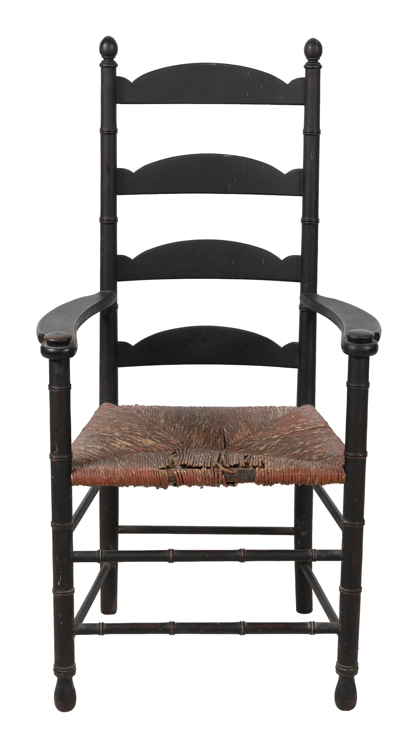 LADDERBACK ARMCHAIR America, Early 19th Century Back height 46". Seat height 18.5". (1 of 1)