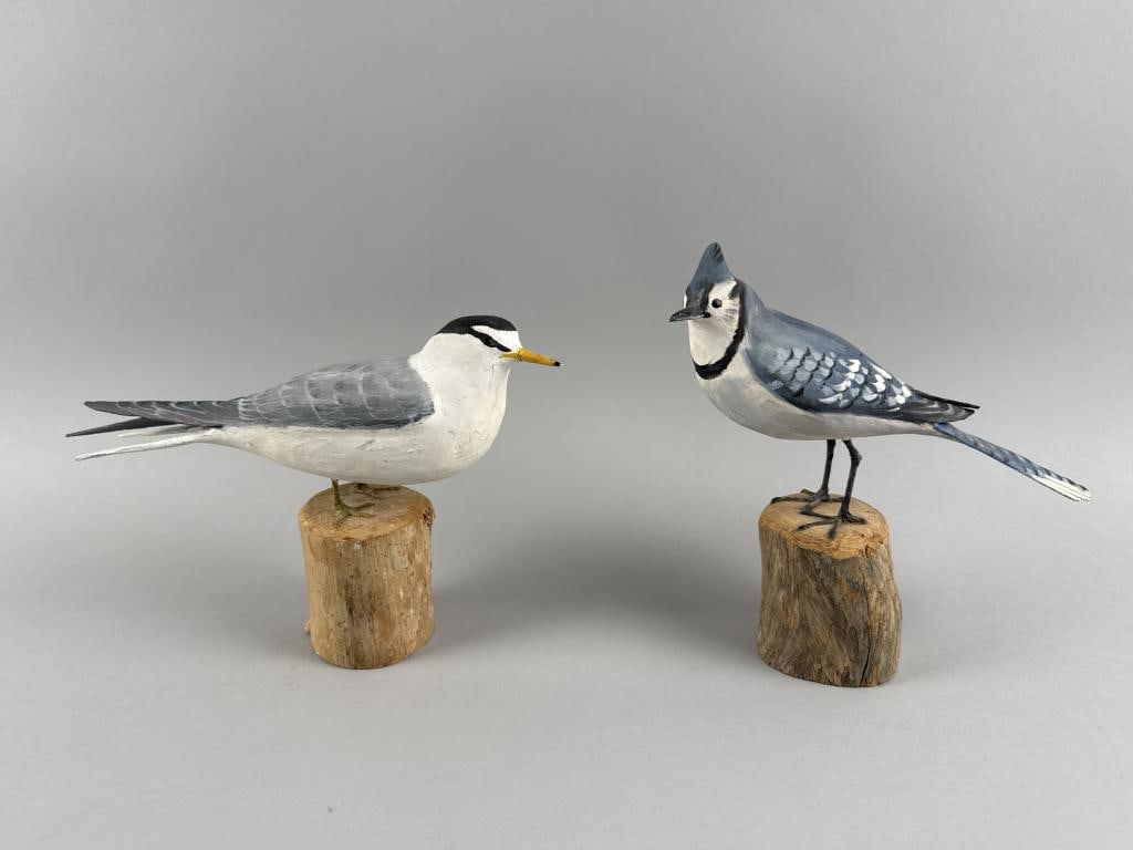 PETER PELTZ LIFE-SIZE TERN AND BLUE JAY CARVINGS East Sandwich, Massachusetts, 1915-2001 Lengths 8" (1 of 5)