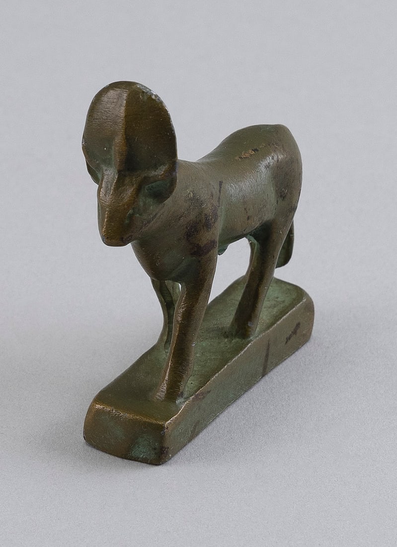 GRAND TOUR BRONZE FIGURE OF THE APIS BULL France, Last Half of the 19th Century Height 2.75". Length (1 of 2)