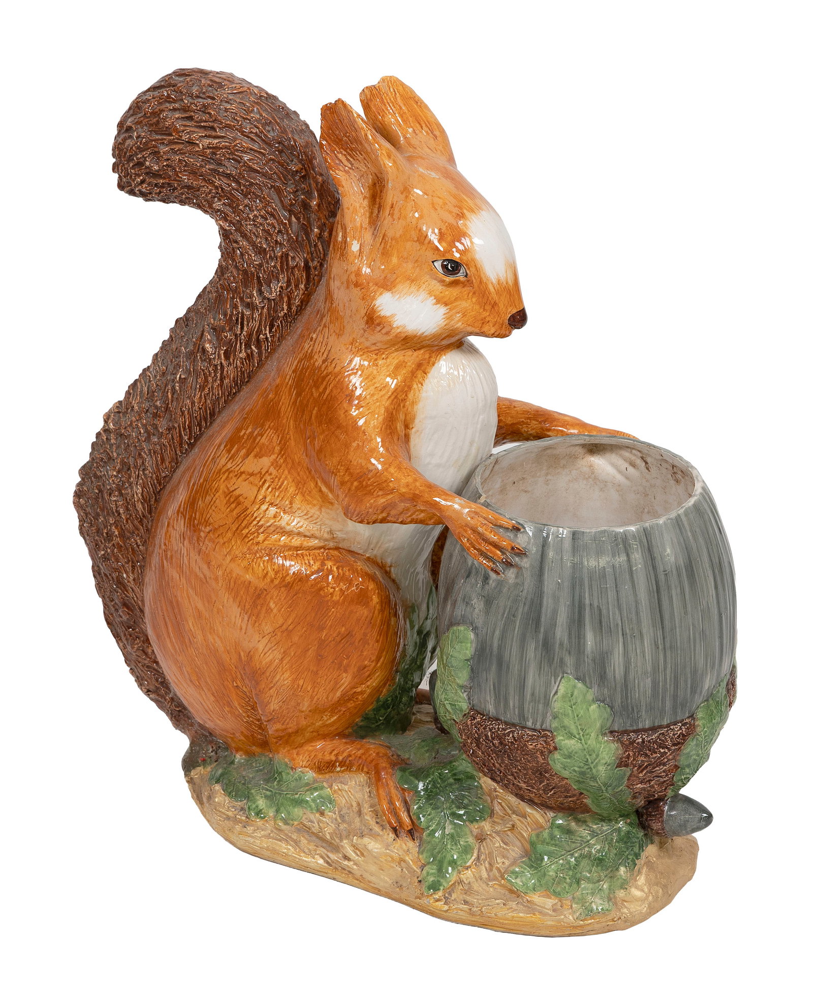 SQUIRREL-FORM CERAMIC PLANTER 20th Century Height 24". (1 of 2)
