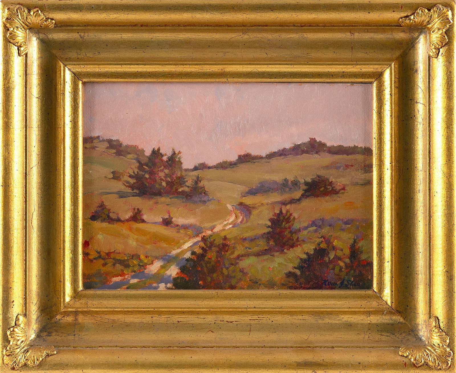 KEVIN J. SHEA (Massachusetts, Contemporary), "Island Meadows"., Oil on panel, 7" x 10". Framed 12" x (1 of 2)