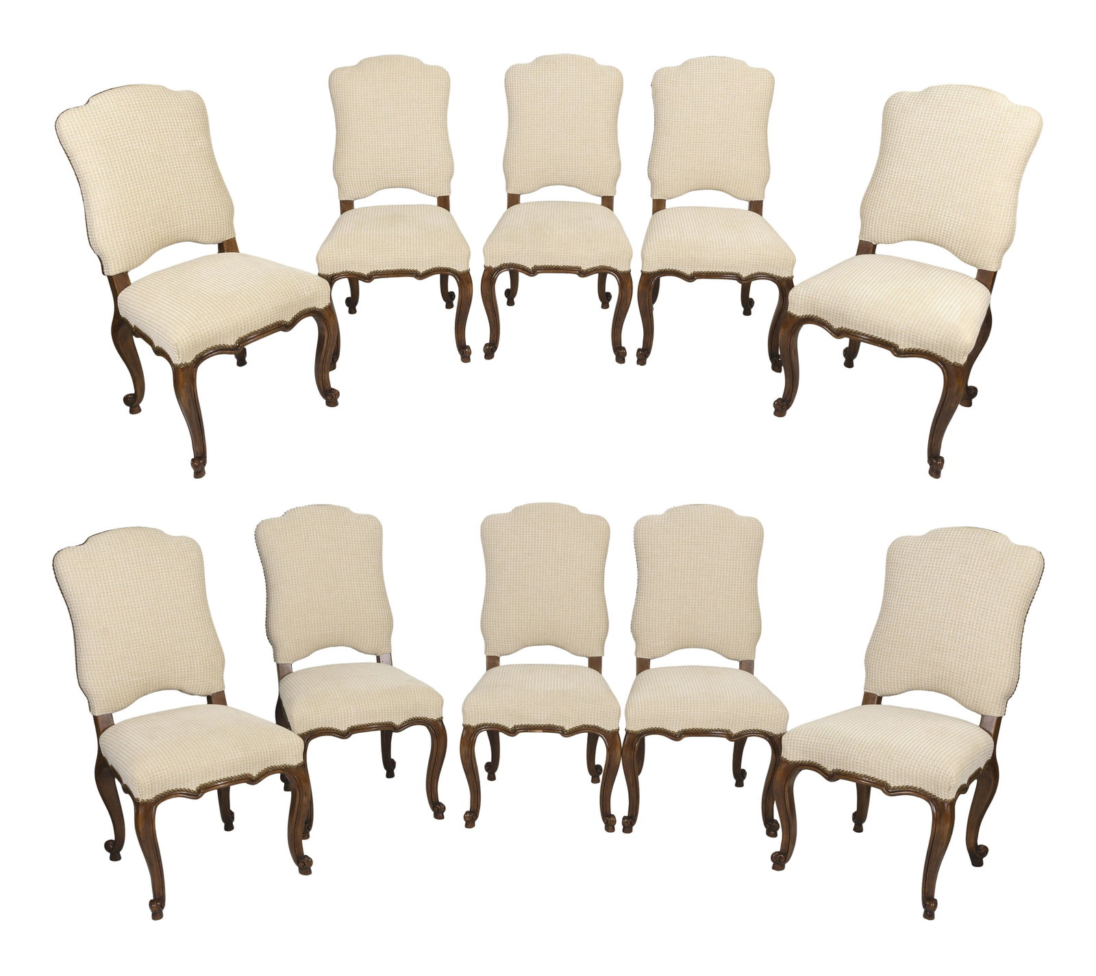 TEN MINTON-SPIDELL LOUIS XV-STYLE DINING CHAIRS Los Angeles, Contemporary Back heights 40". Seat (1 of 3)