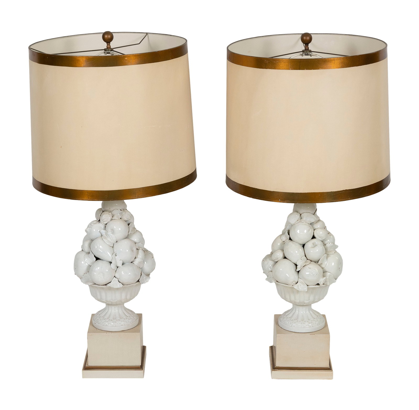 PAIR OF FREDERICK COOPER STUDIOS CERAMIC TABLE LAMPS Chicago, 20th Century Base heights 16". Total (1 of 1)