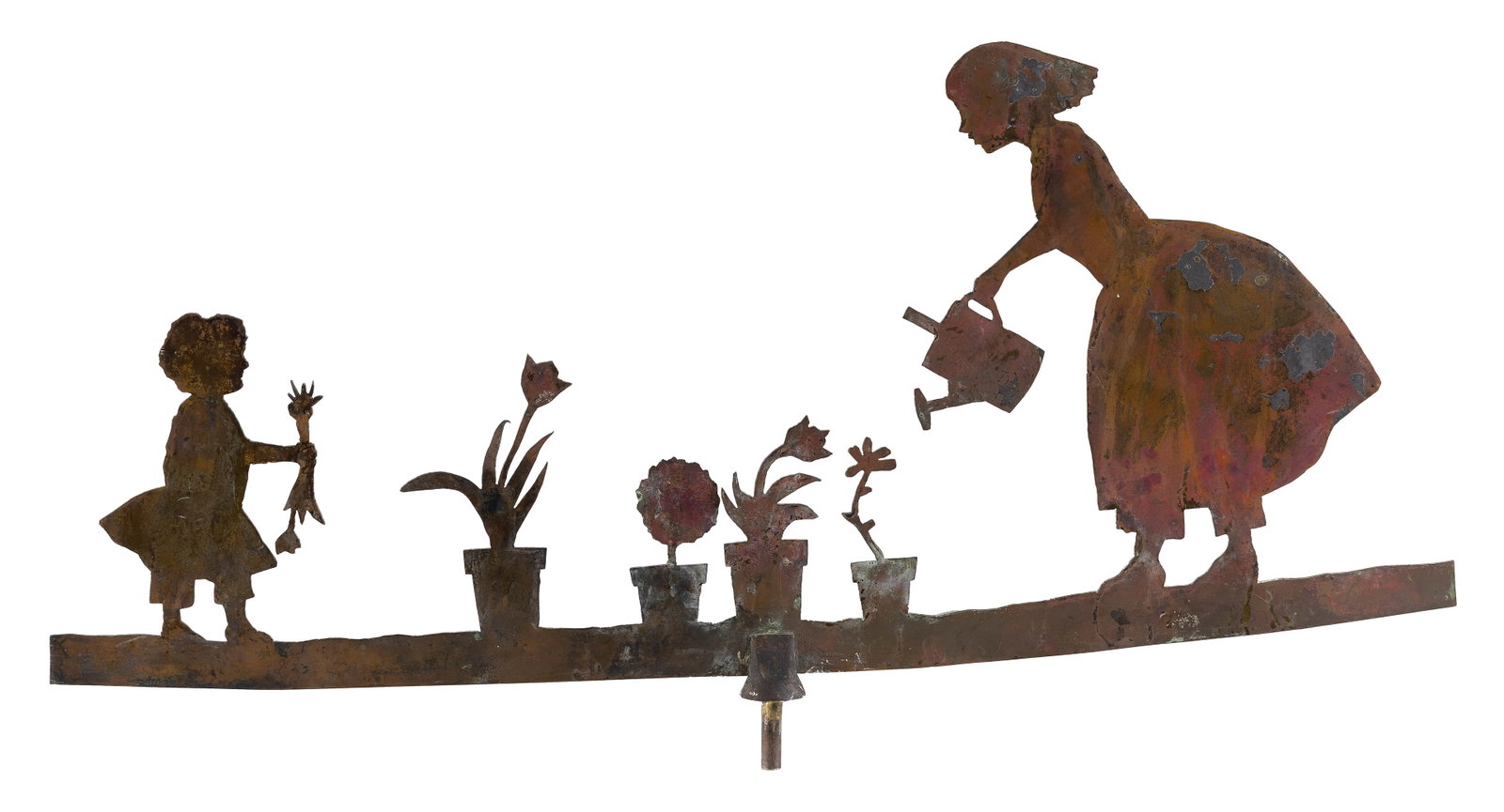 COPPER FIGURAL WEATHER VANE Early 20th Century Height 19". Length 35". (1 of 2)