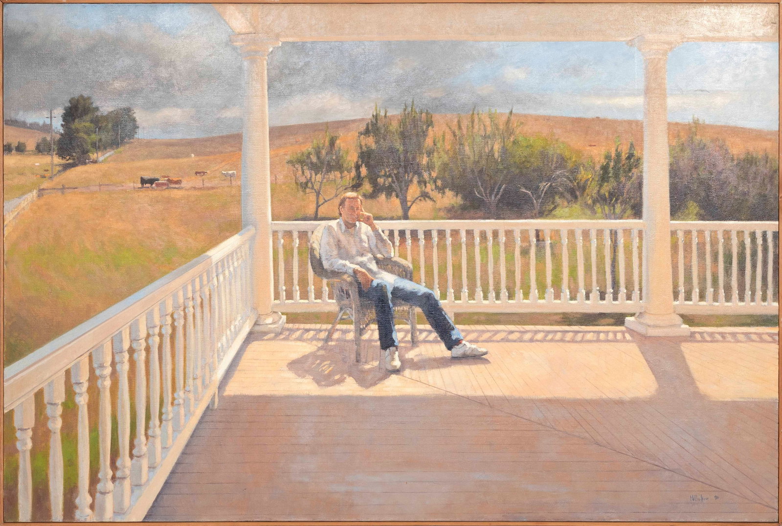 JIM MCVICKER (California, Contemporary), "Indian Summer"., Oil on linen, 48" x 72". Framed 49" x (1 of 1)