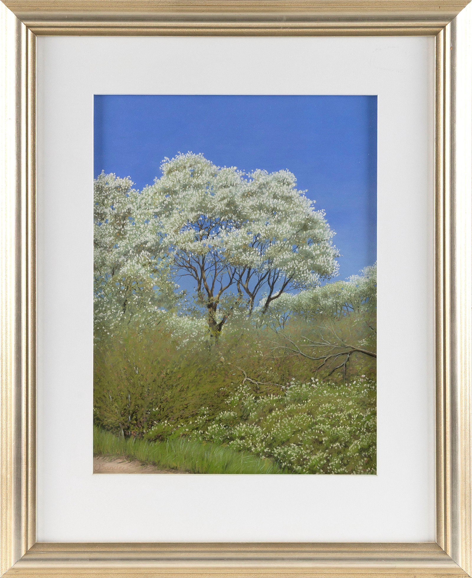 AMY K. SANDERS (Massachusetts, Contemporary), Spring landscape., Pastel on paper, 16" x 11.5" sight. (1 of 2)
