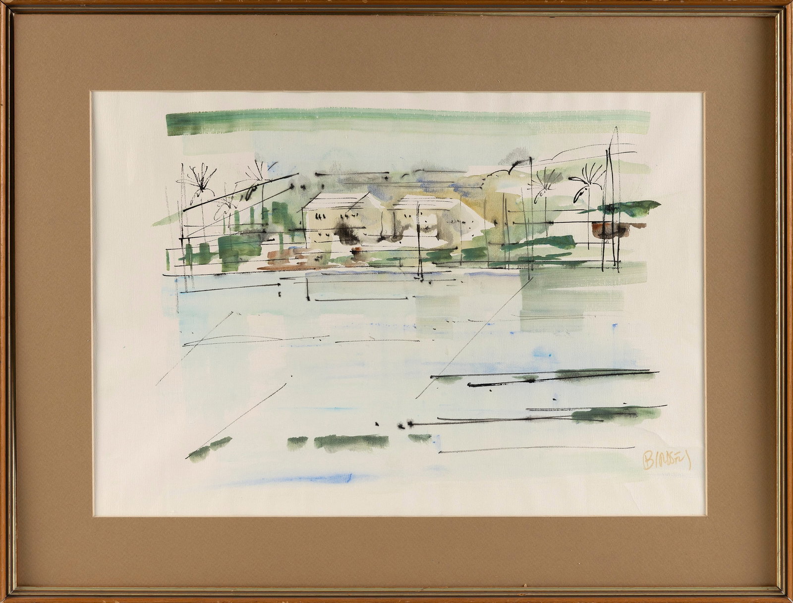 ALFRED BIRDSEY (Bermuda, 1912-1996), Bermuda harbor scene., Watercolor on paper, 15" x 22" sight.: ALFRED BIRDSEY Bermuda, 1912-1996 Bermuda harbor scene. Signed lower right "Birdsey". Watercolor on paper, 15" x 22" sight. Framed 22" x 29".