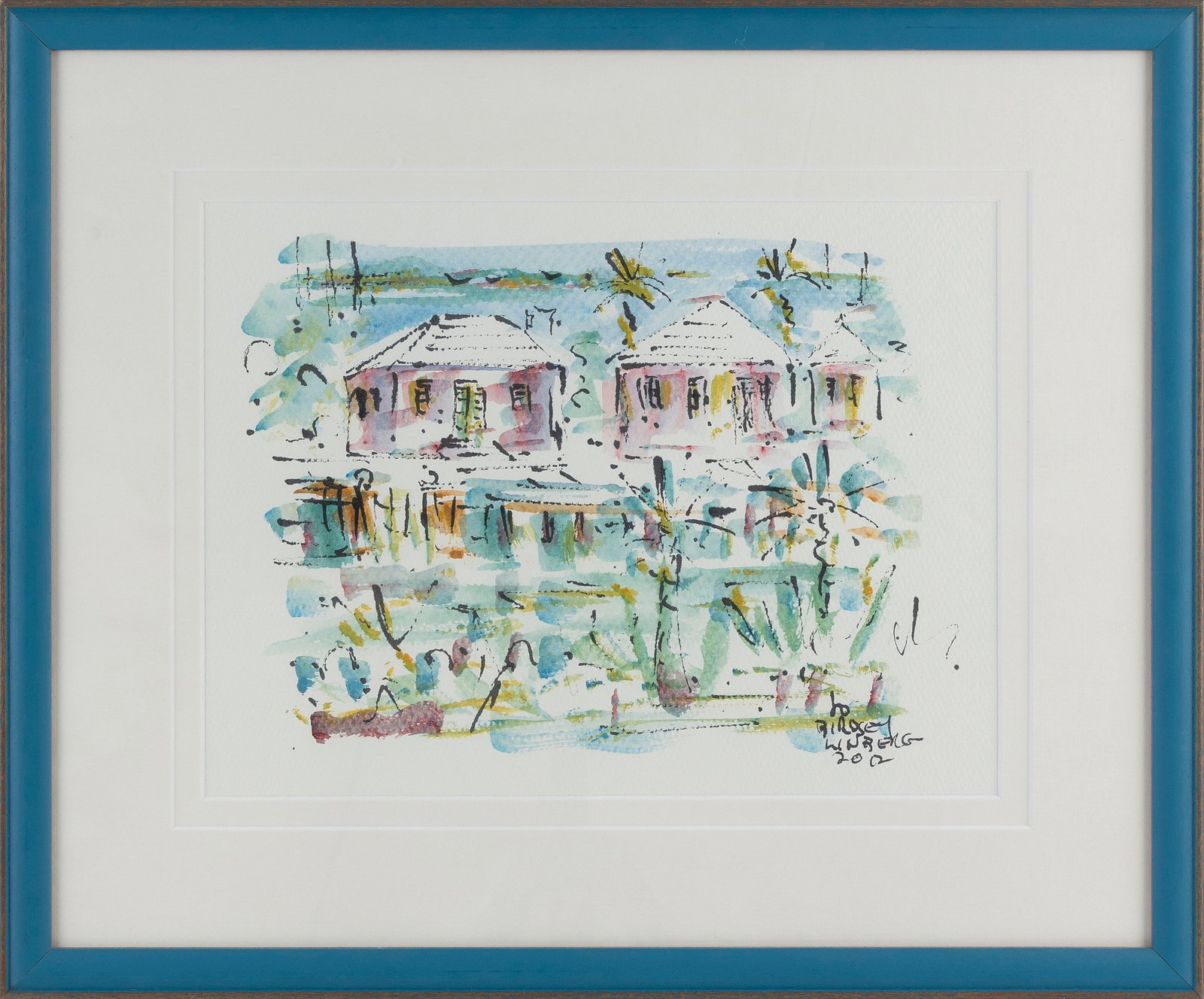 ALFRED BIRDSEY (Bermuda, 1912-1996), Bermuda scene., Watercolor on paper, 8.5" x 11.5" sight. Framed: ALFRED BIRDSEY Bermuda, 1912-1996 Bermuda scene. Signed lower right "Birdsey". Watercolor on paper, 8.5" x 11.5" sight. Framed 14.5" x 17.5".